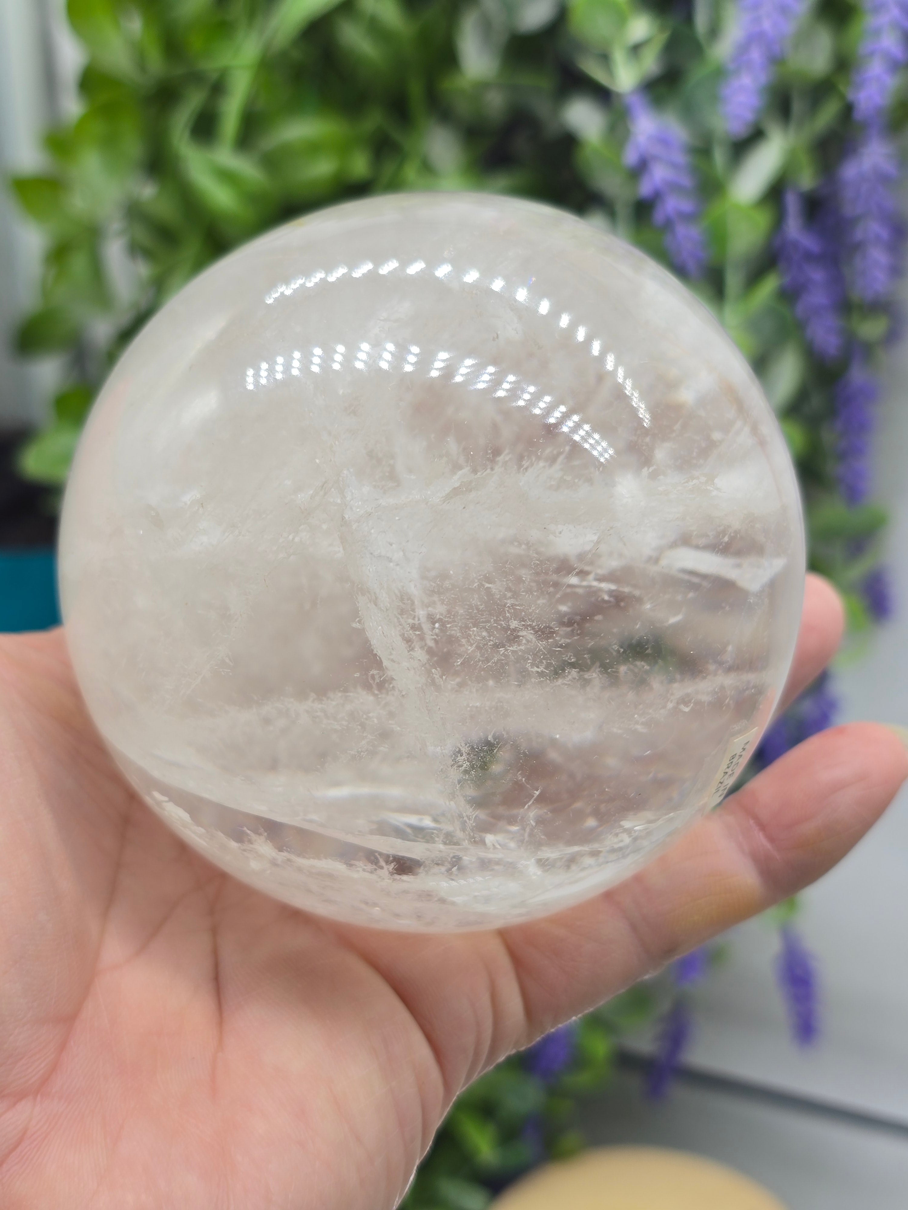High-Grade Brazilian Clear Quartz Sphere 9.2cm – Master Healer, Amplification & Stone of Power (1.1kg) Crystal Wellness