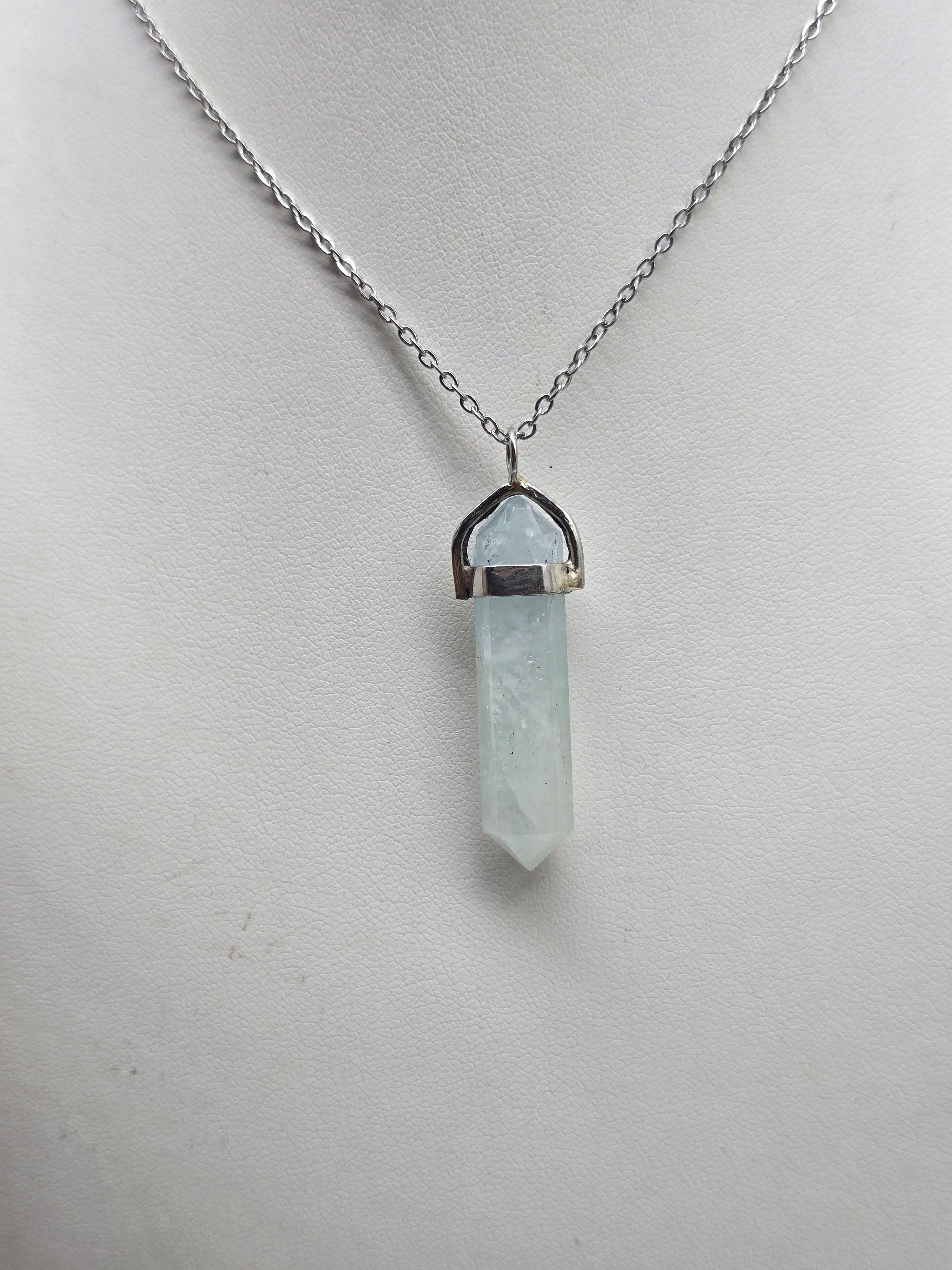 Aquamarine Double Terminated 825 Silver Pendant-Ocean Whisper Crystal Wellness