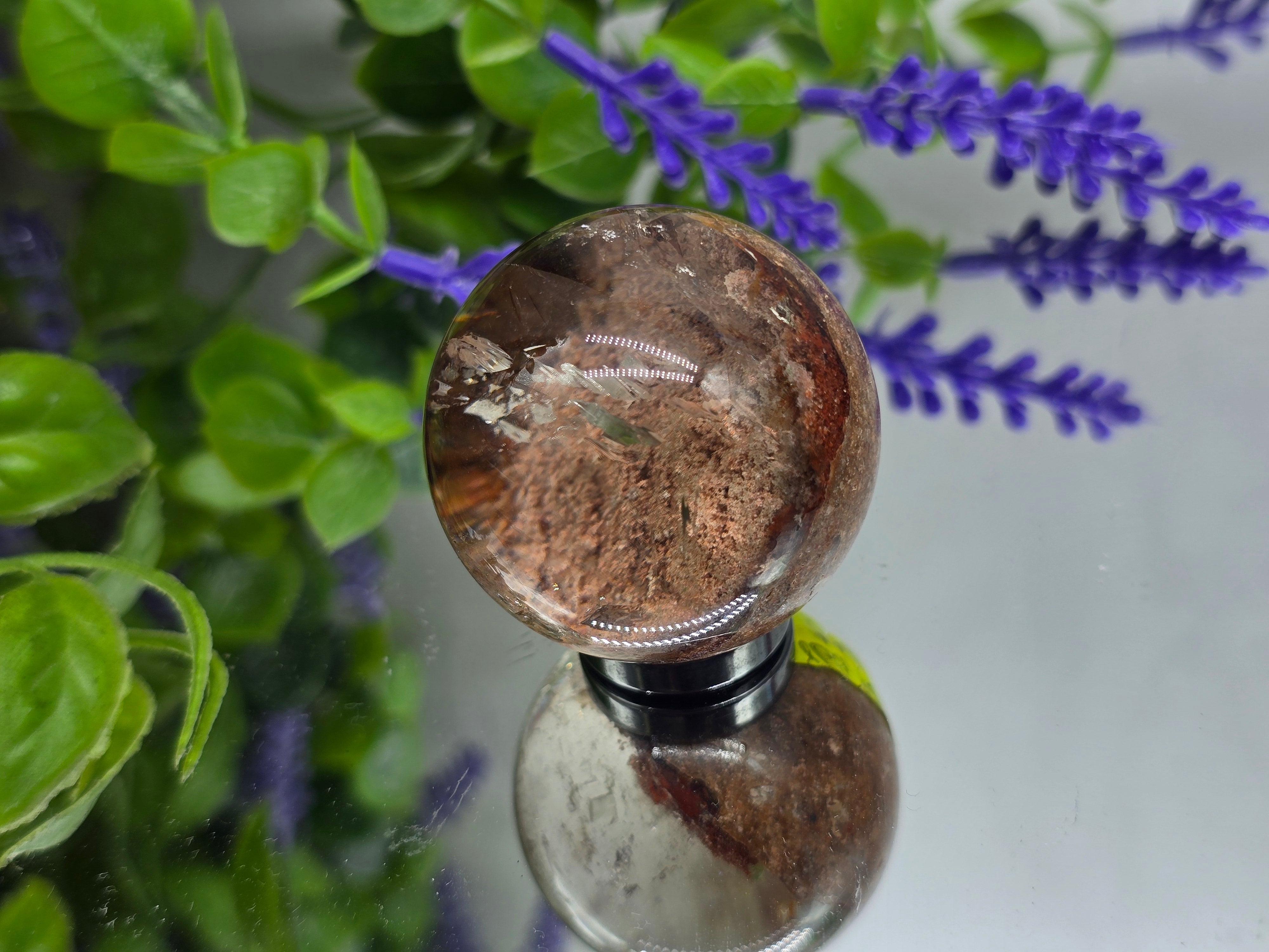 Lodolite Quartz Sphere 4cm – High-Grade Garden Quartz for Deep Healing, Inner Vision & Grounded Manifestation Crystal Wellness