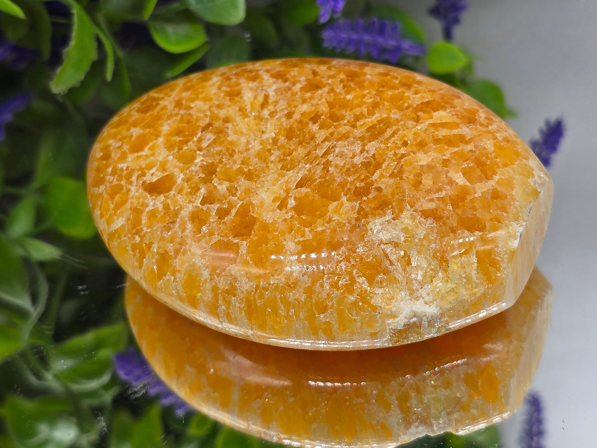 Orange Calcite Polished Freeform – Stone of Joy, Confidence & Creative Energy | 379g 10x8cm Crystal Wellness