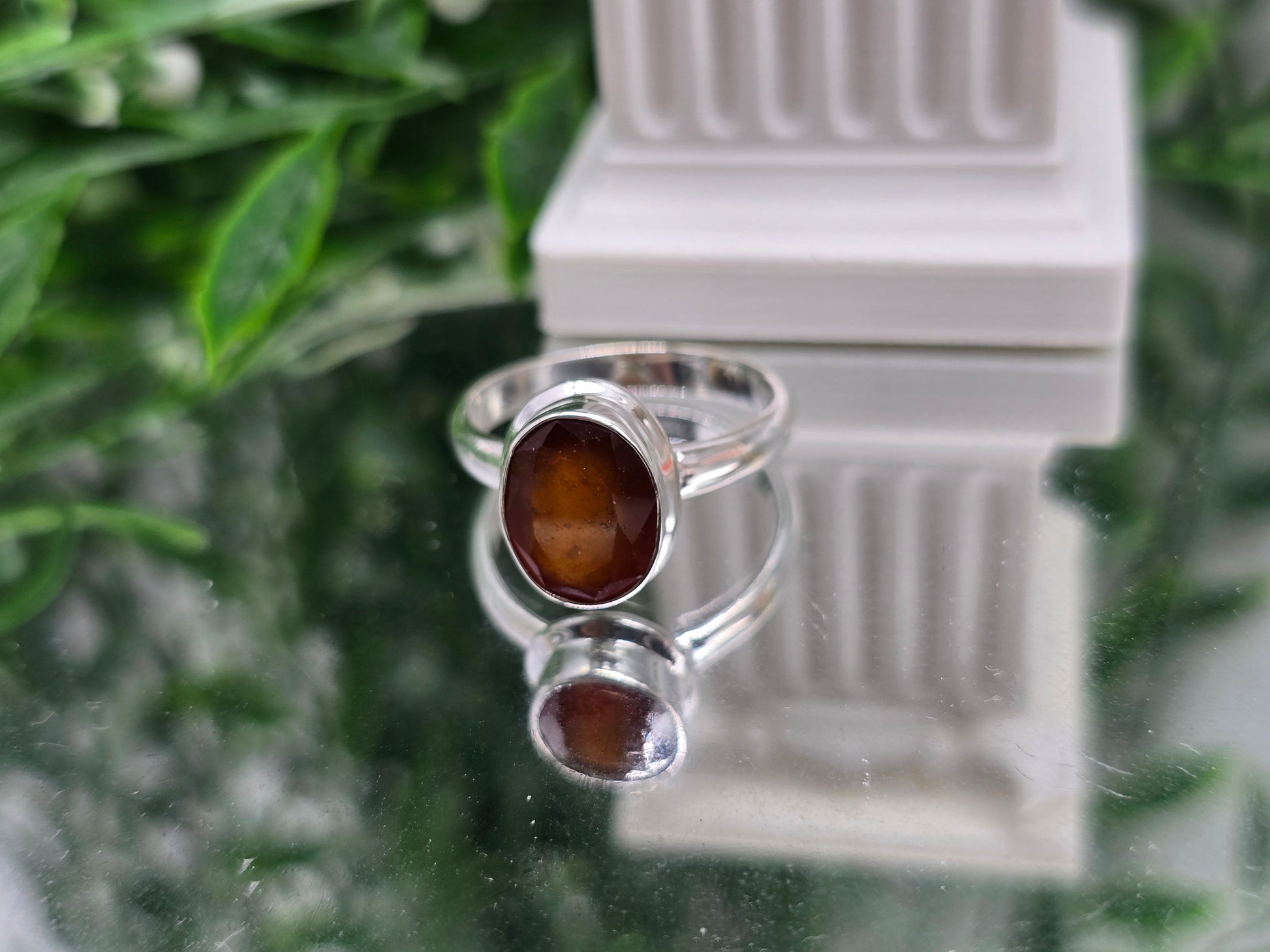 Hessonite Garnet Ring – Stone of Confidence & Success Crystal Wellness