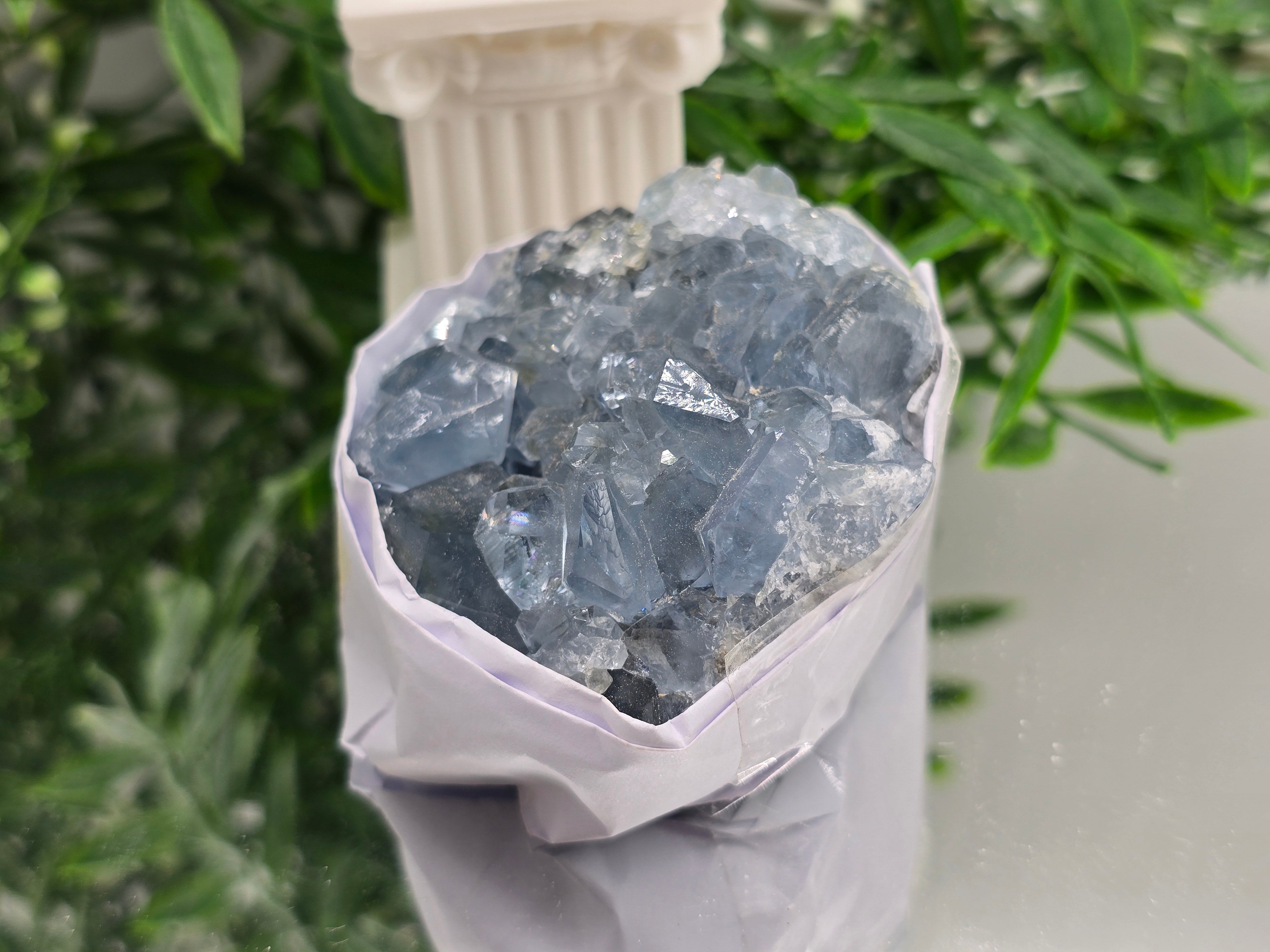 Natural Celestite Cluster – Madagascar | Angelic Communication, Peace & Spiritual Connection Crystal Wellness