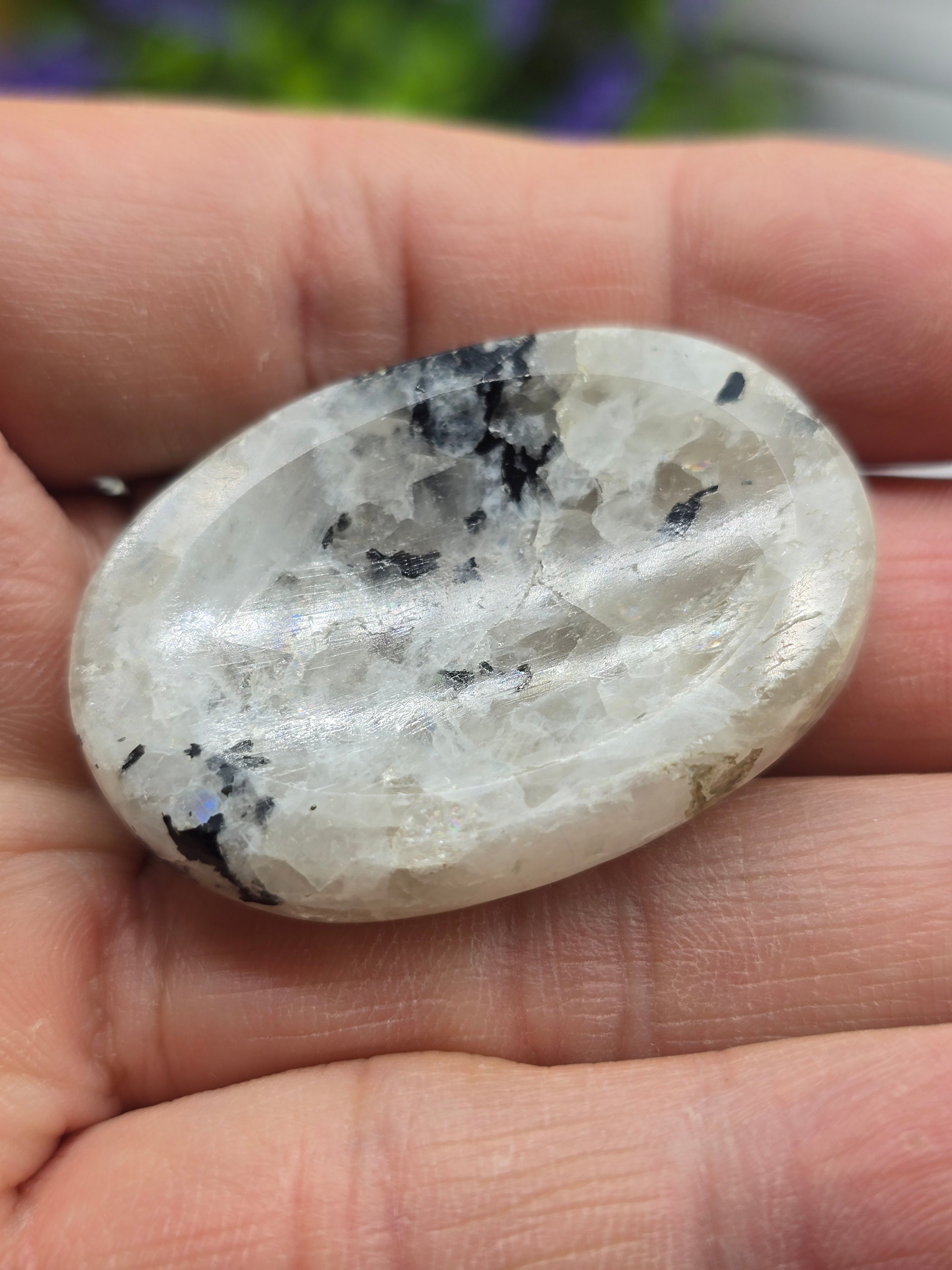 Rainbow Moonstone Worry Stone (Stone of Intuition & New Beginnings) Crystal Wellness
