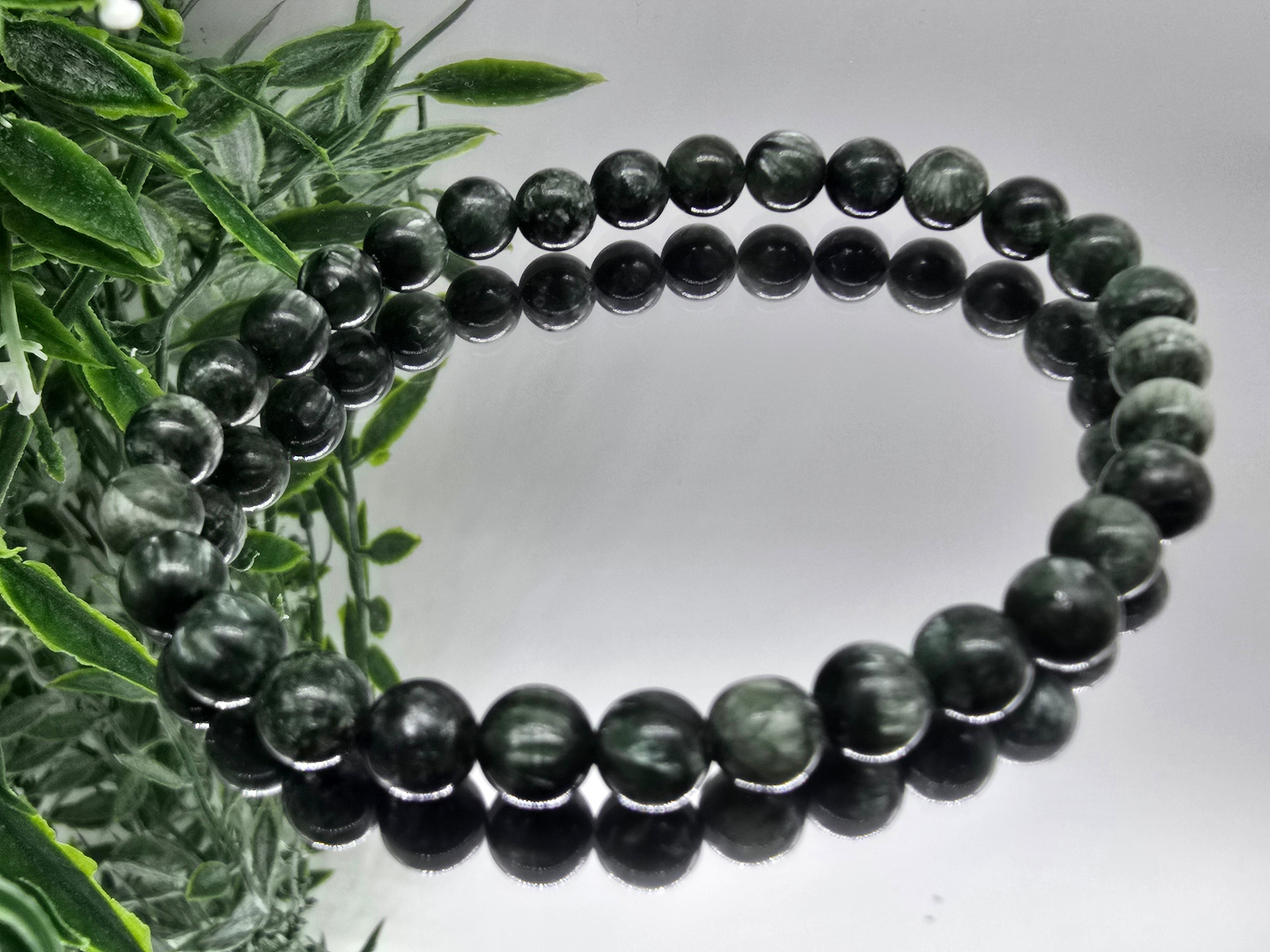 Seraphinite Beads Bracelet (Stone of Spiritual Awakening & Heart-Centered Clarity)