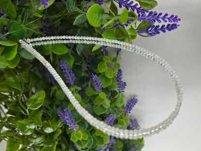 Natural Premium Grade Moonstone 3mm Beads 925 Sterling Silver Necklace Crystal Wellness