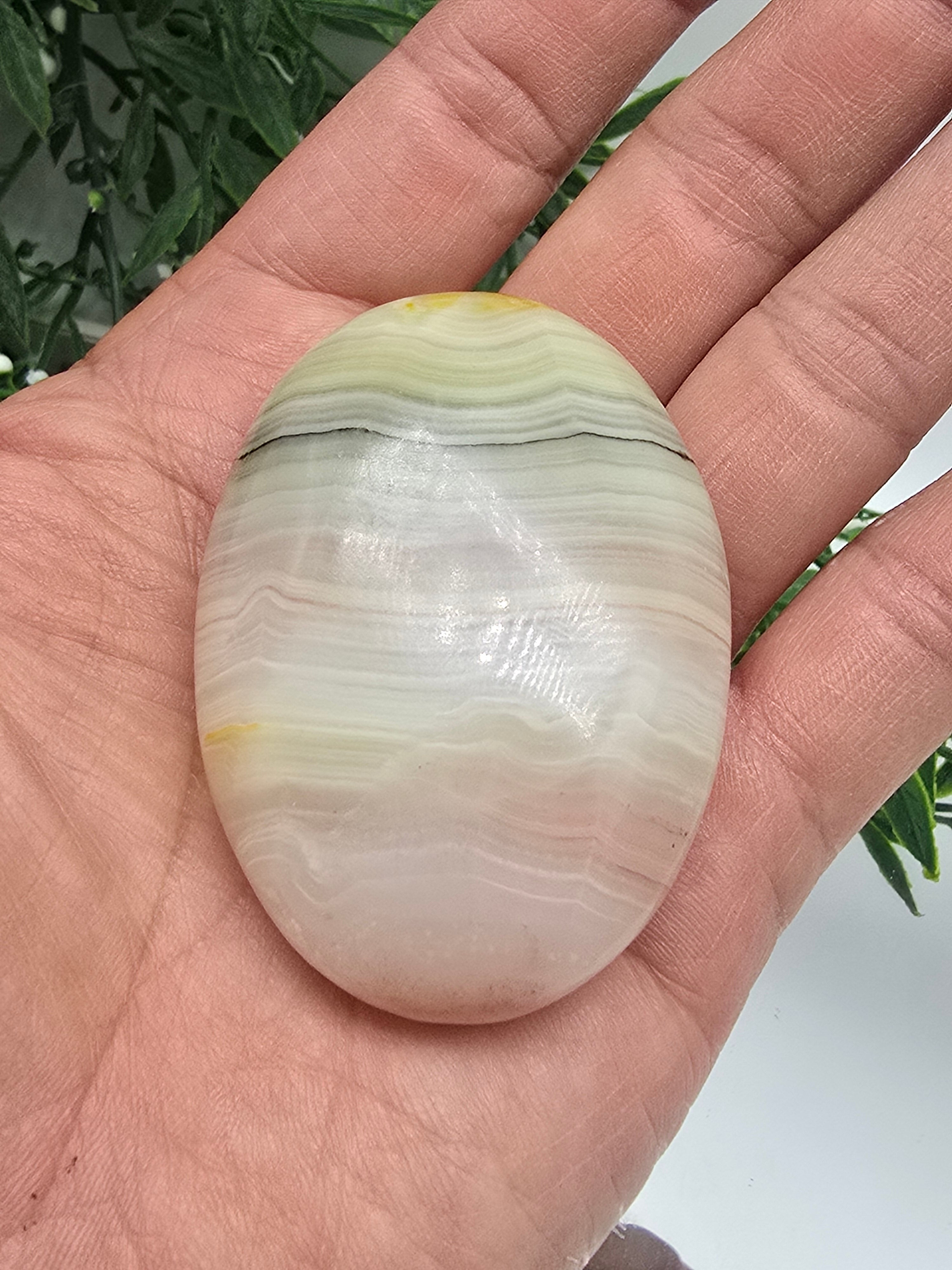 Pink Banded Onyx Palm Stone | Self-Love, Emotional Balance & Grounding Crystal Crystal Wellness