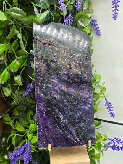 Natural Charoite Slab – Stone of Transformation, Spiritual Growth & Inner Strength Crystal Wellness