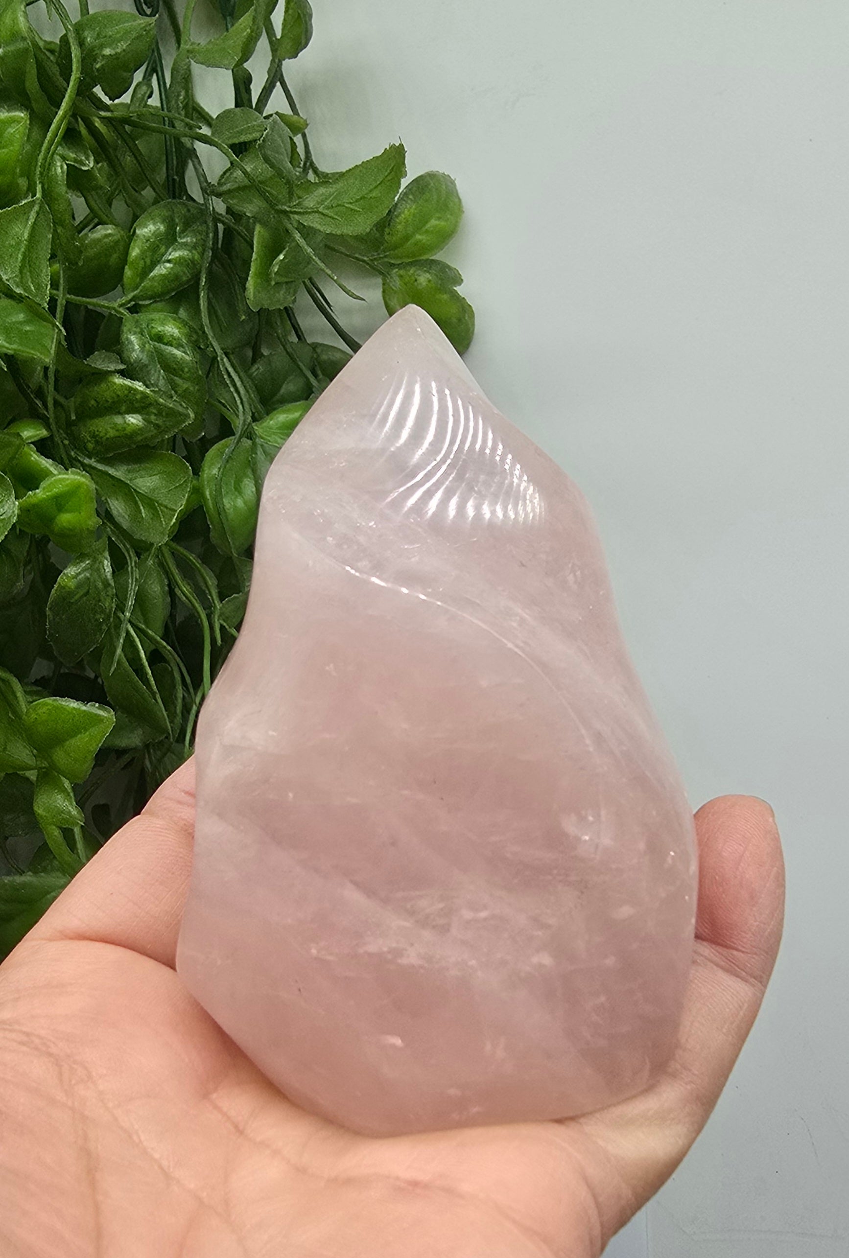 Rose Quartz Fire flame High Grade Crystal Wellness