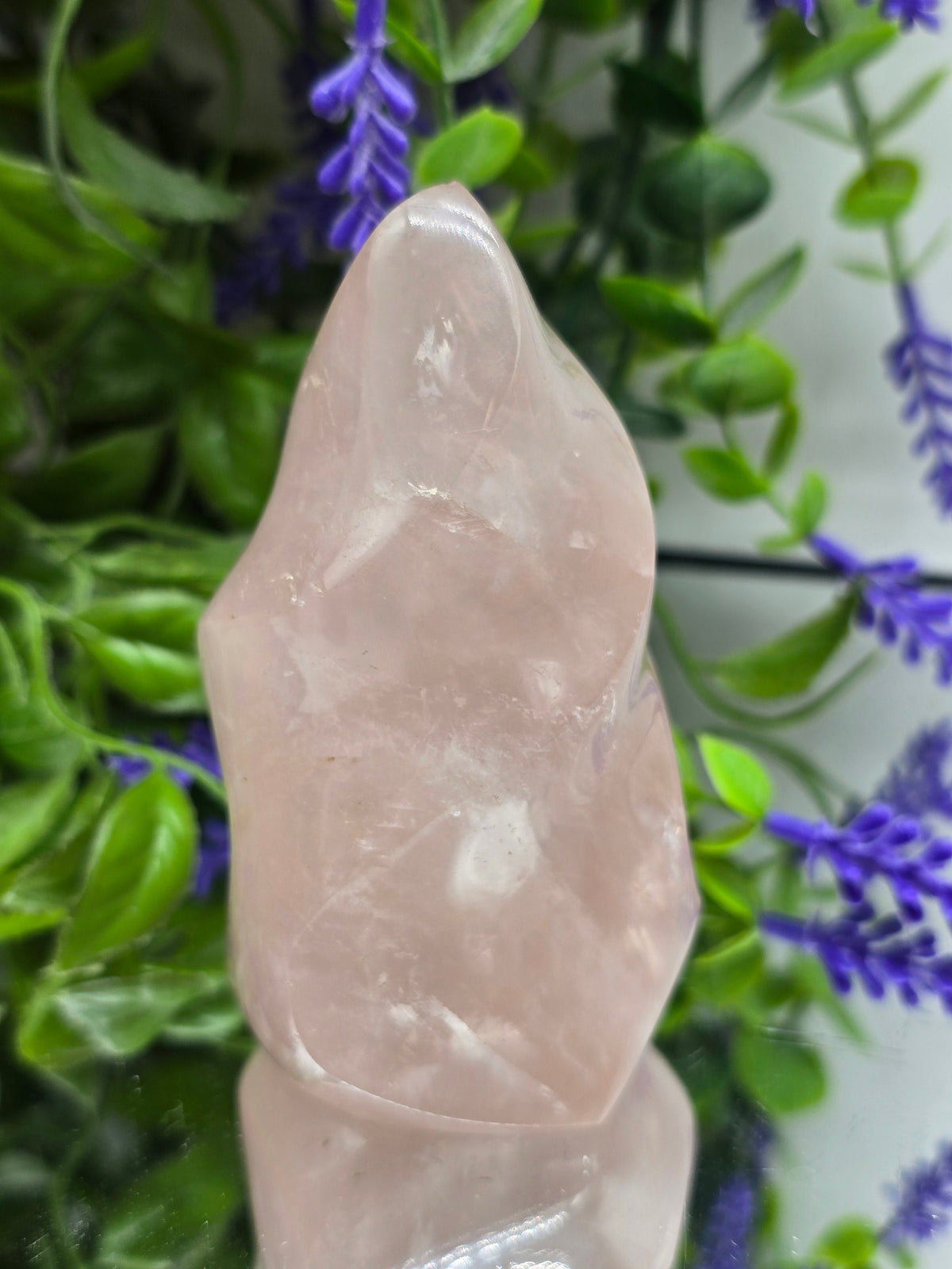 🌸 Brazilian Rose Quartz Fire Flame — “Stone of Love & Emotional Healing” Crystal Wellness