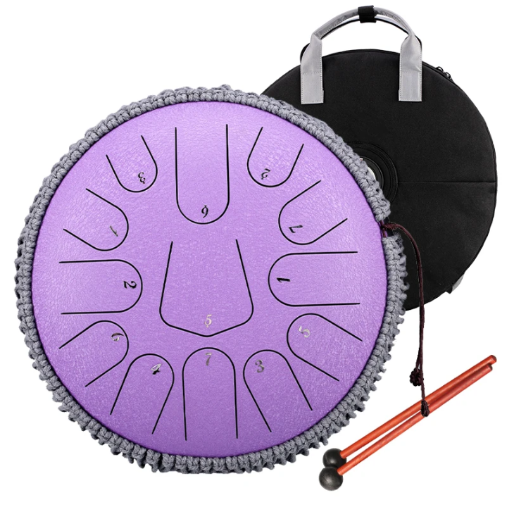 Premium 38cm Steel Tongue Drum – Lotus Design | 432Hz Meditation Tank Drum for Sound Healing, Yoga & Mindfulness Crystal Wellness