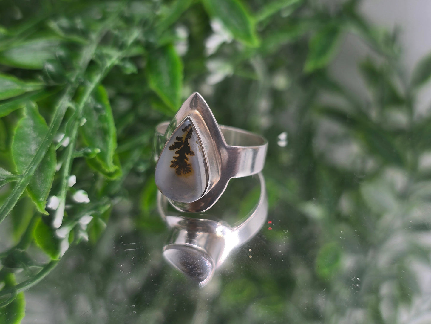 ✨ Scenic Agate 925 Sterling Silver Ring Size 10 – Stone of Inner Peace & Earth Connection Crystal Wellness