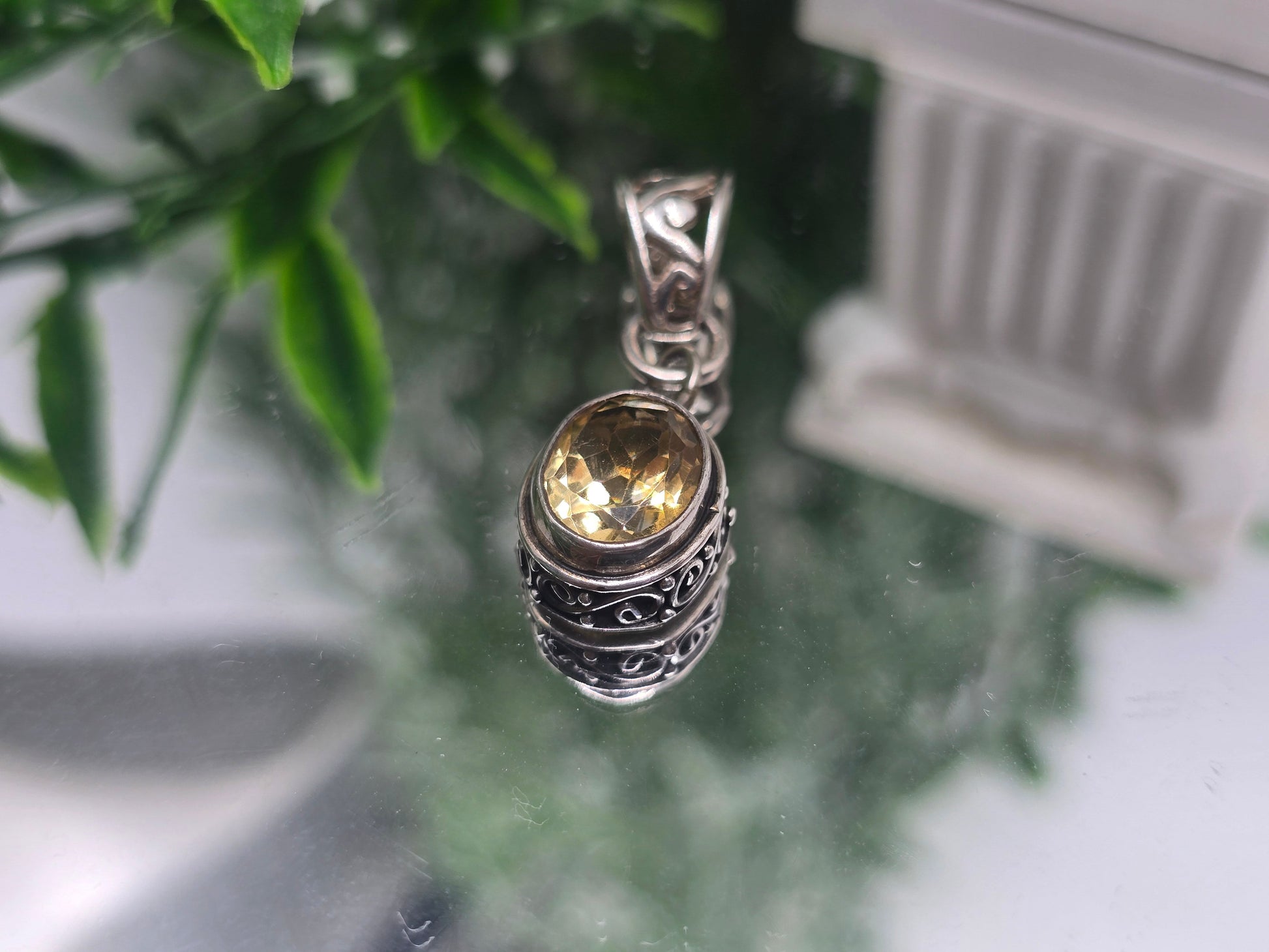 ✨ Radiant Prosperity Citrine 925 Sterling Silver 12x9mm Pendant – Hand-Crafted Abundance Amulet Crystal Wellness