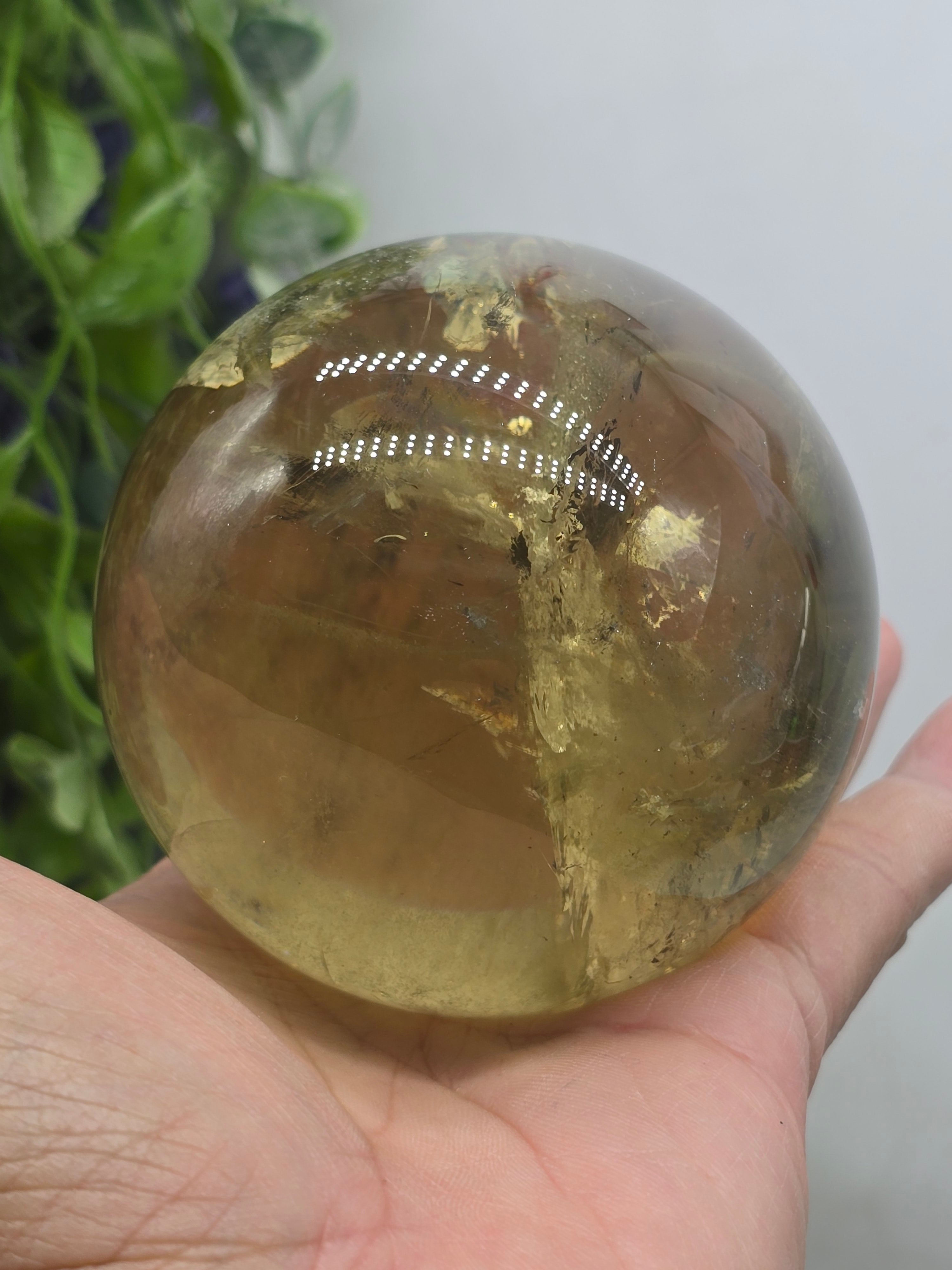Golden Citrine Sphere – Abundance, Confidence & Solar Empowerment | 824g • 8.5 cm Crystal Wellness