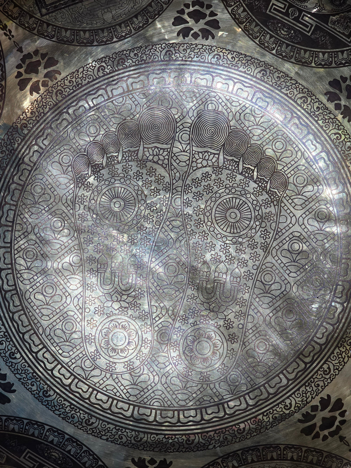 Extra Large Singing Bowl With Buddha Foot And Om Symbol Design Handcrafted With AAA Thick Material And High Quality 45cm, 17inch Crystal Wellness