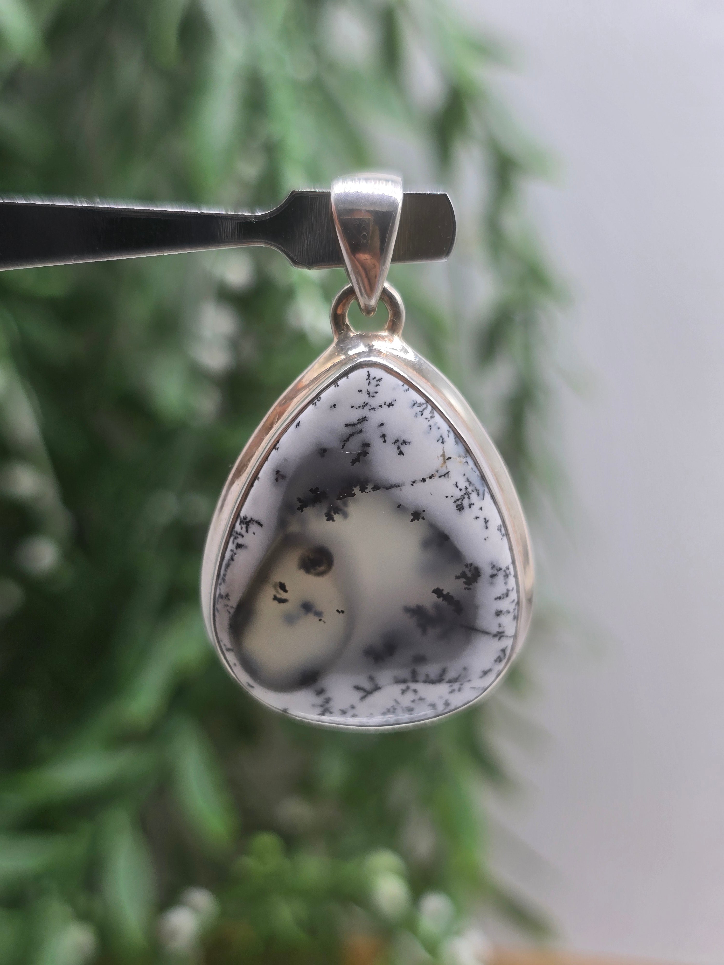 Dendritic Opal 925 Sterling Silver Pendant – Clarity, Growth & Inner Peace Crystal Crystal Wellness