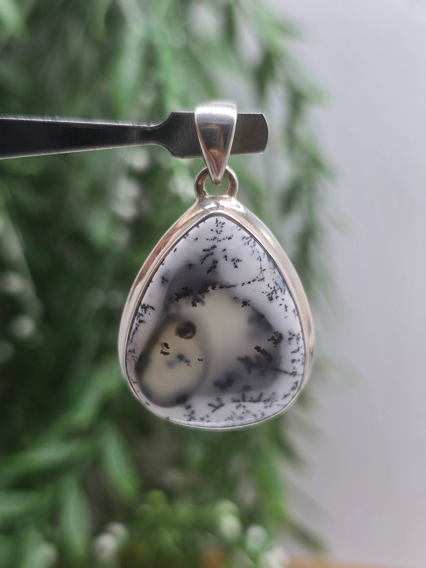 Dendritic Opal 925 Sterling Silver Pendant – Clarity, Growth & Inner Peace Crystal Crystal Wellness