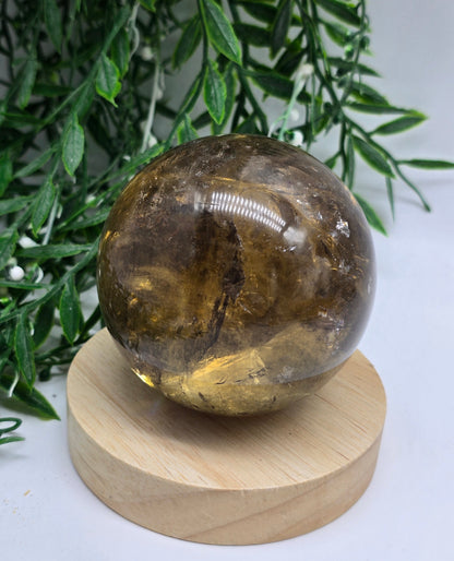 Smoky Quartz Sphere - Stone of Power & Grounded Protection Crystal Wellness