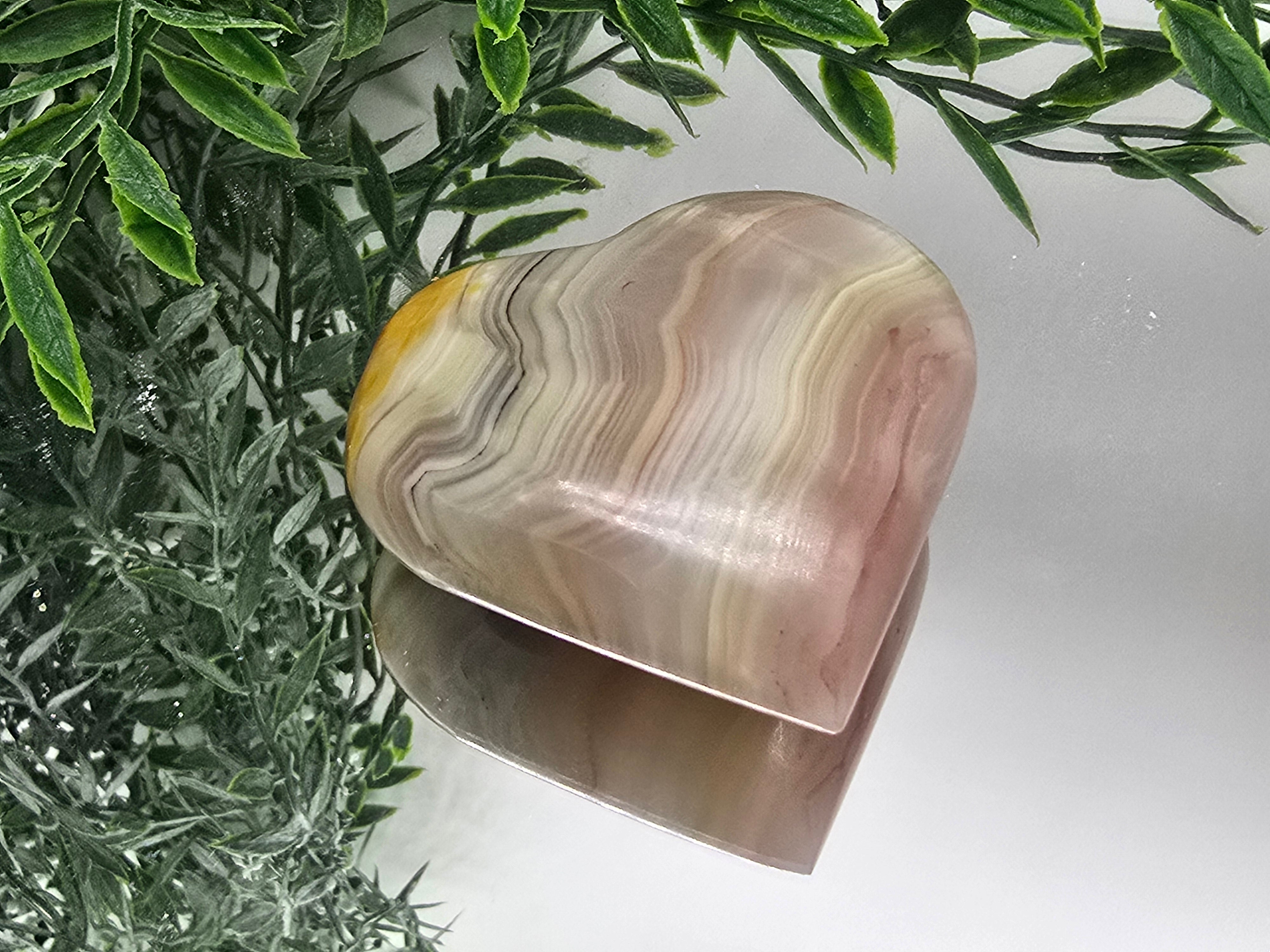 Pink Banded Onyx Heart | Self-Love, Emotional Healing & Grounding Crystal Crystal Wellness