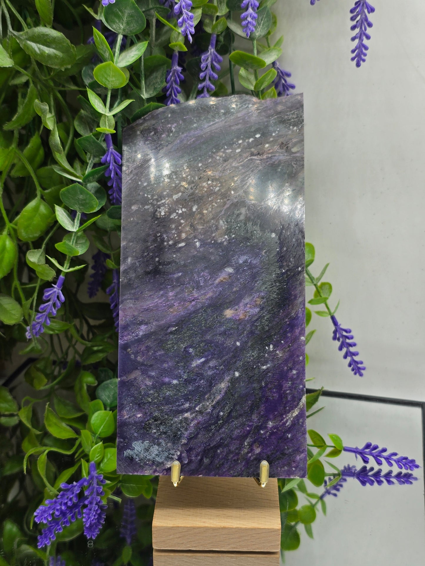 Natural Charoite Slab – Stone of Transformation, Spiritual Growth & Inner Strength Crystal Wellness