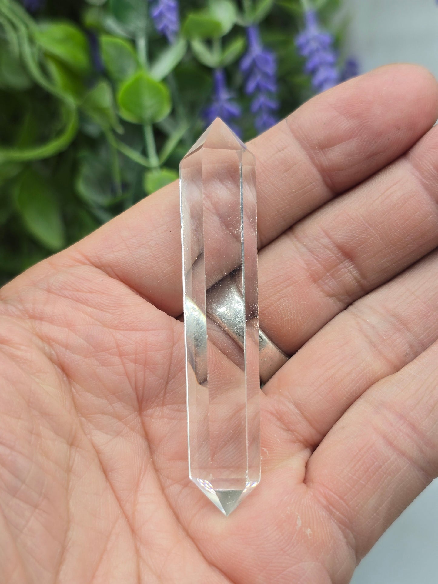 Premium Brazilian Clear Quartz Double-Terminated Crystal Point | High-Grade Polished Quartz Wand | Stone of Clarity, Amplification & Divine Light Crystal Wellness