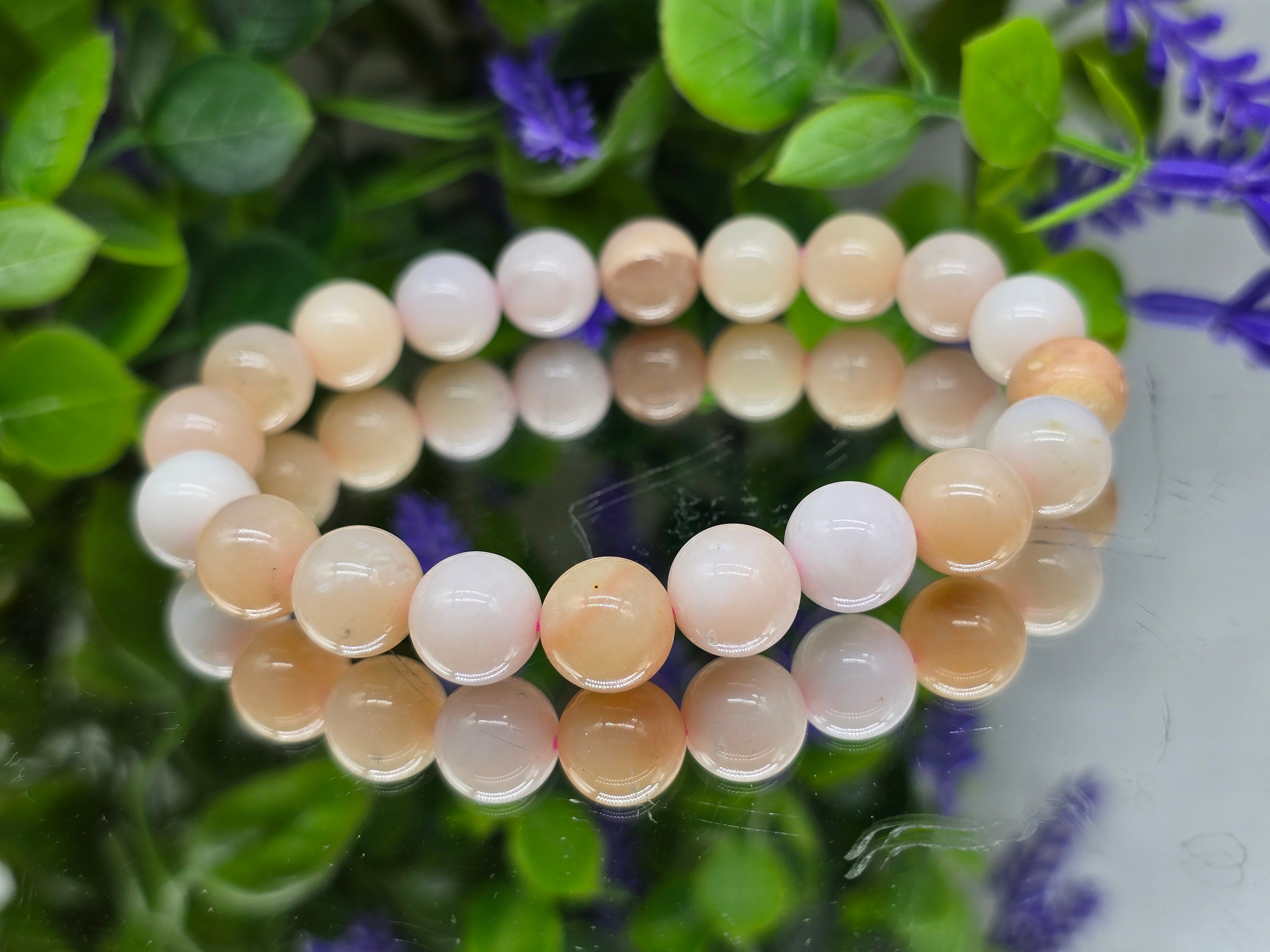 Pink Peruvian Opal Beads Bracelet Crystal Wellness