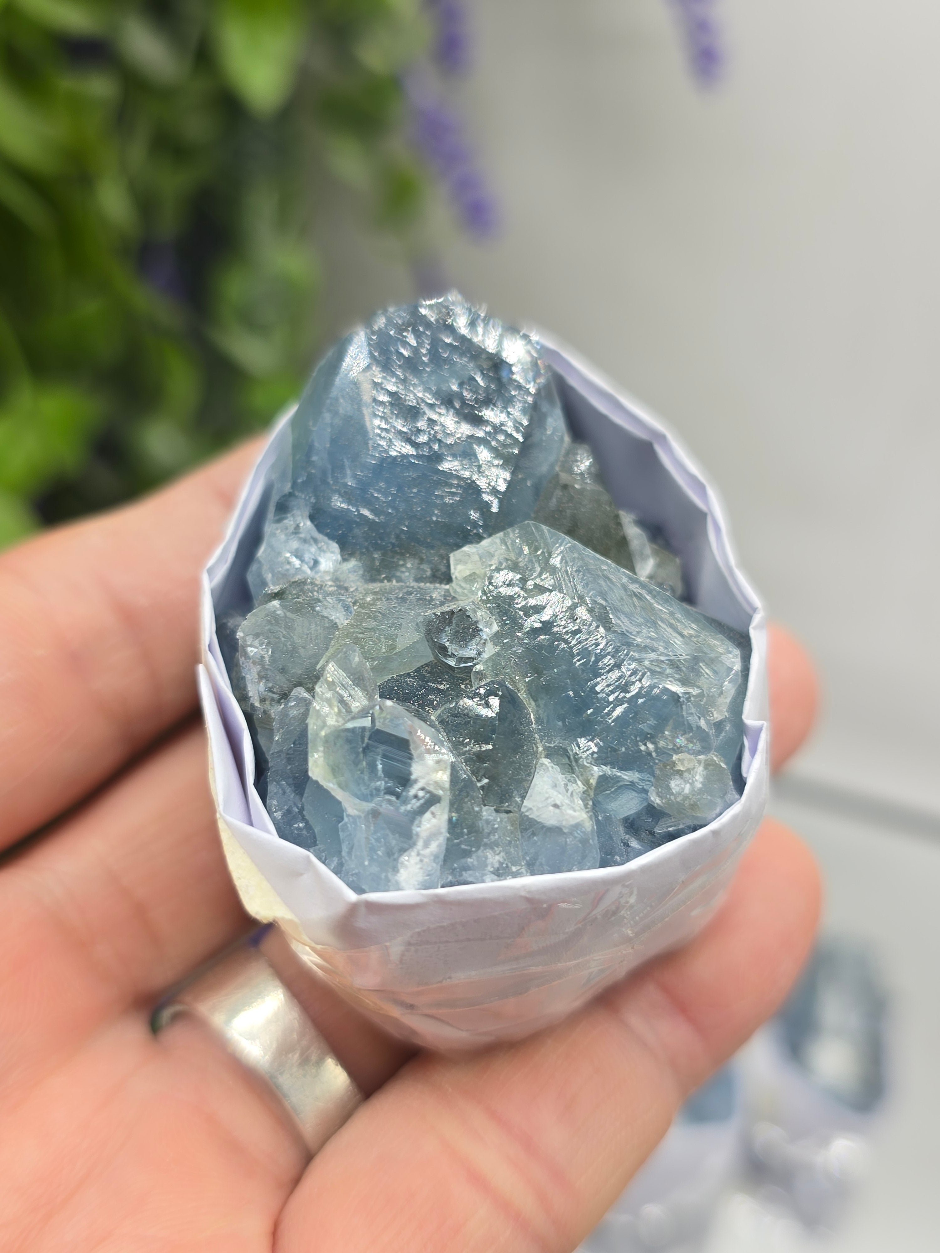 Celestite Small Cluster Collection – Natural Sky Blue Crystal Variety Sizes Crystal Wellness