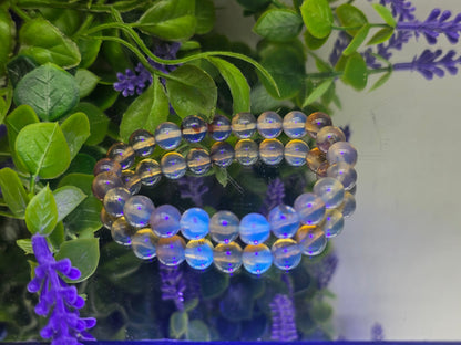 Premium Blue Amber Bracelet — Stone of Protection, Vitality & Positive Energy Crystal Wellness