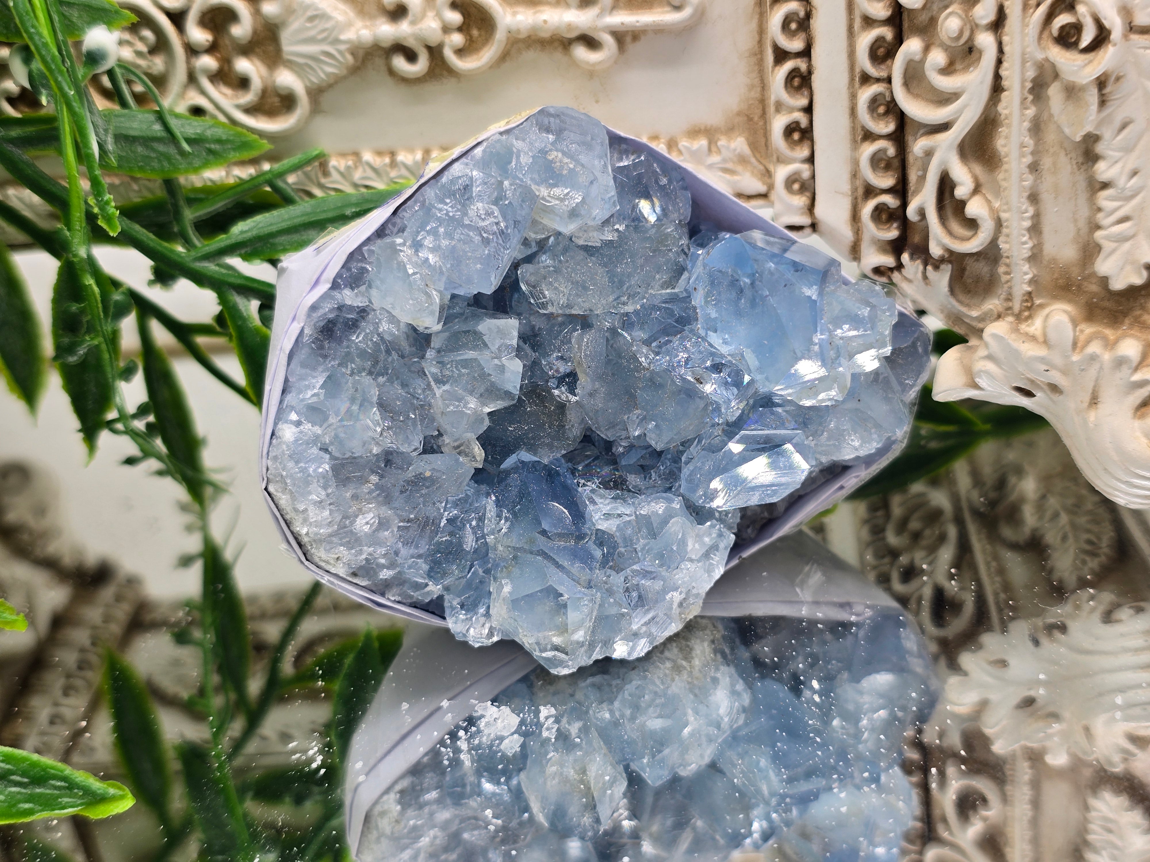 Natural Celestite Cluster – Madagascar | Angelic Communication, Peace & Spiritual Connection Crystal Wellness