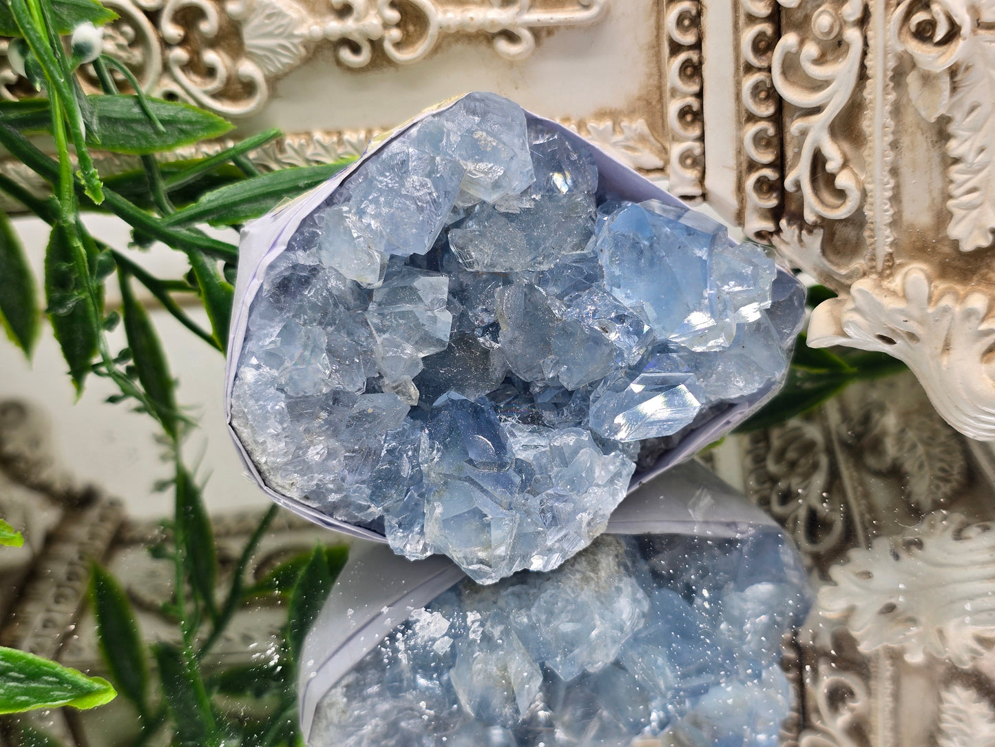 Natural Celestite Cluster – Madagascar | Angelic Communication, Peace & Spiritual Connection Crystal Wellness