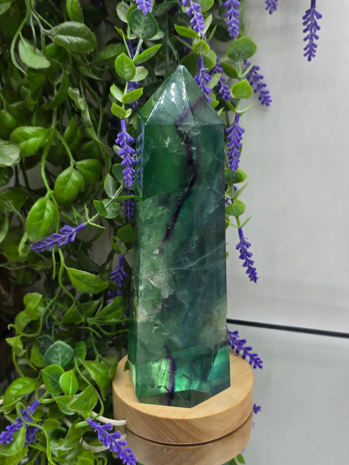 💚 Green & Purple Fluorite Tower — Stone Of Clarity, Focus & Renewal Crystal Wellness