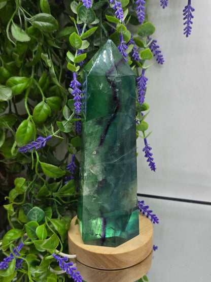 💚 Green & Purple Fluorite Tower — Stone Of Clarity, Focus & Renewal Crystal Wellness