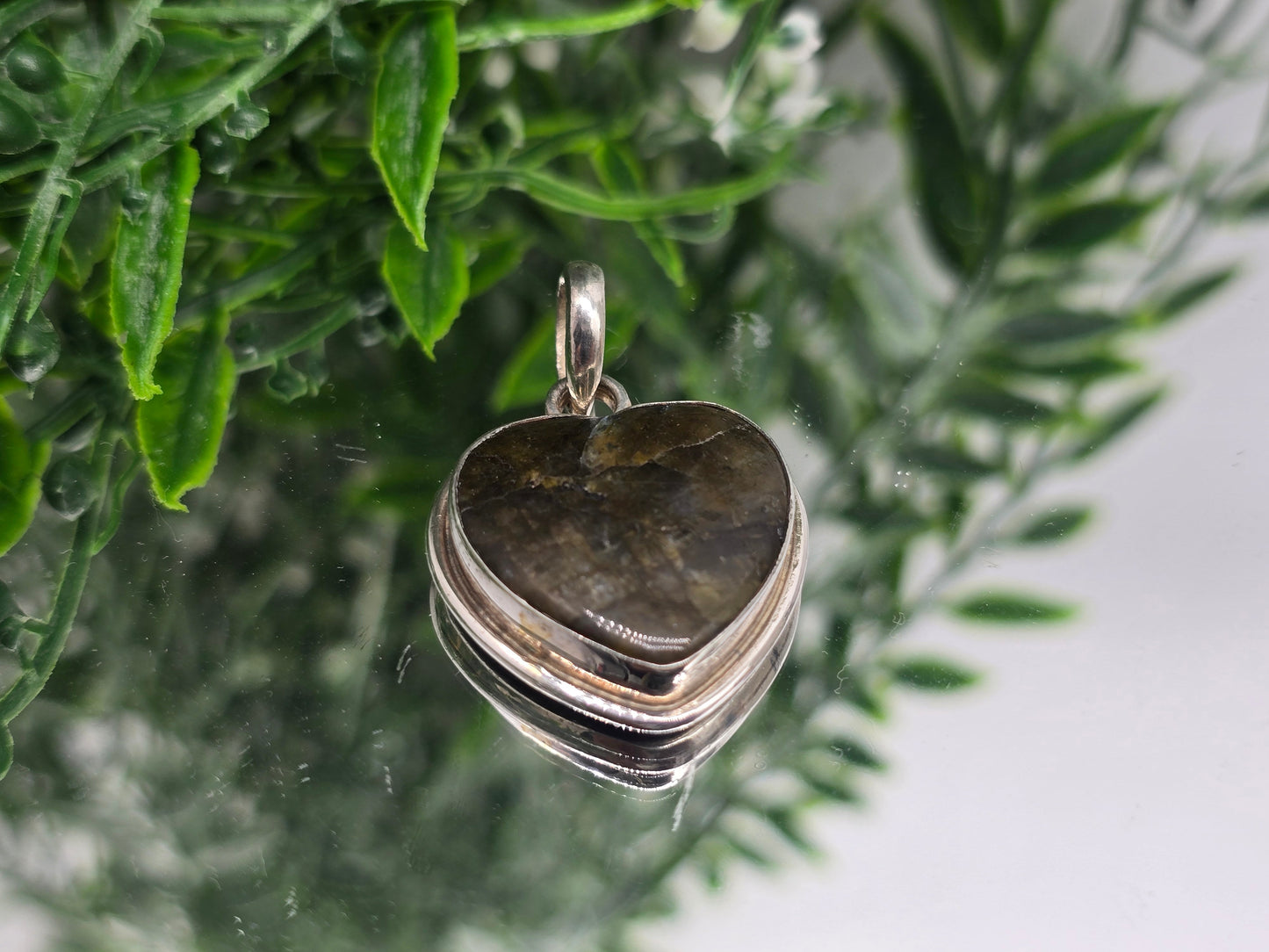 Labradorite Heart Pendant 925 Sterling Silver – Transformation, Protection & Intuition Crystal Necklace Crystal Wellness