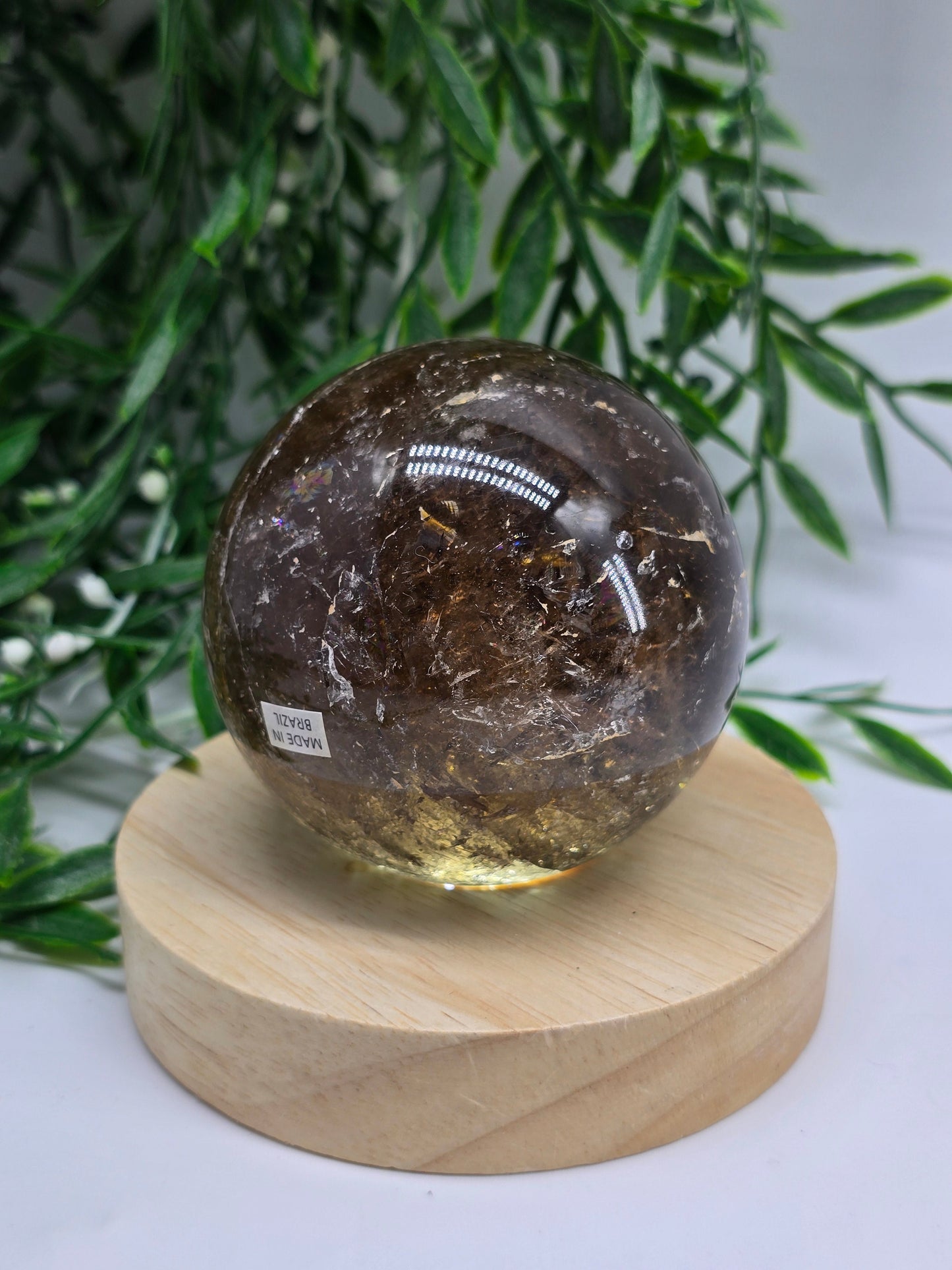 High-Grade Smoky Quartz Sphere 7.2cm – Grounding Protection & Deep Emotional Detox Crystal Crystal Wellness