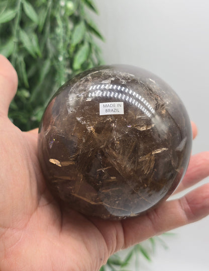 Smoky Quartz Sphere - Stone of Power & Grounded Protection Crystal Wellness
