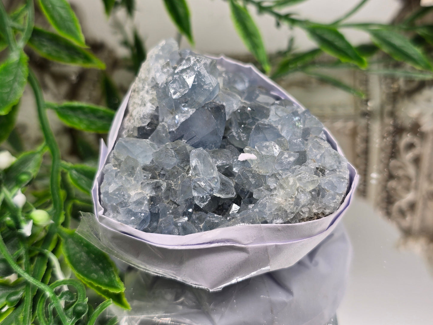 Natural Celestite Cluster – Madagascar | Angelic Communication, Peace & Spiritual Connection Crystal Wellness