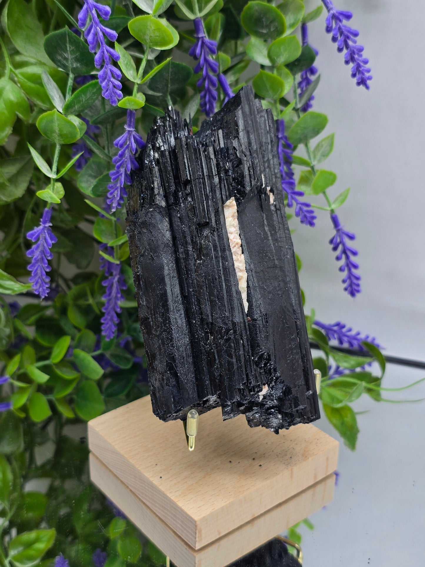 Premium Quality Natural Black Tourmaline Raw (Standing Display included) – Stone of Protection & Grounding Crystal Wellness