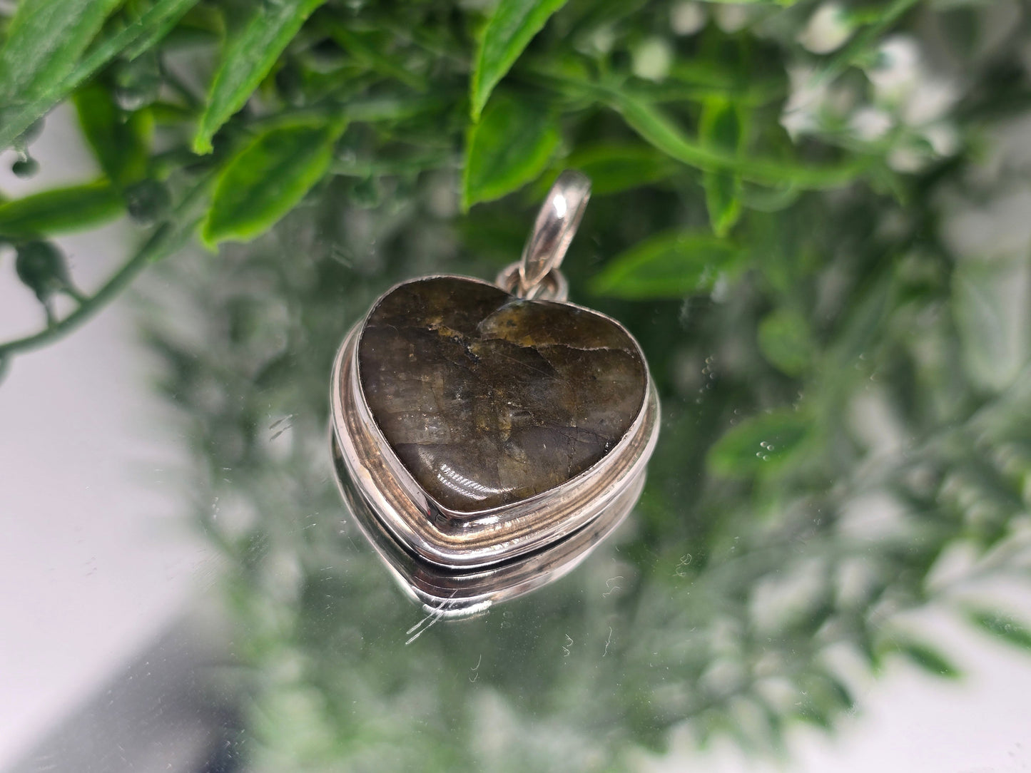 Labradorite Heart Pendant 925 Sterling Silver – Transformation, Protection & Intuition Crystal Necklace Crystal Wellness
