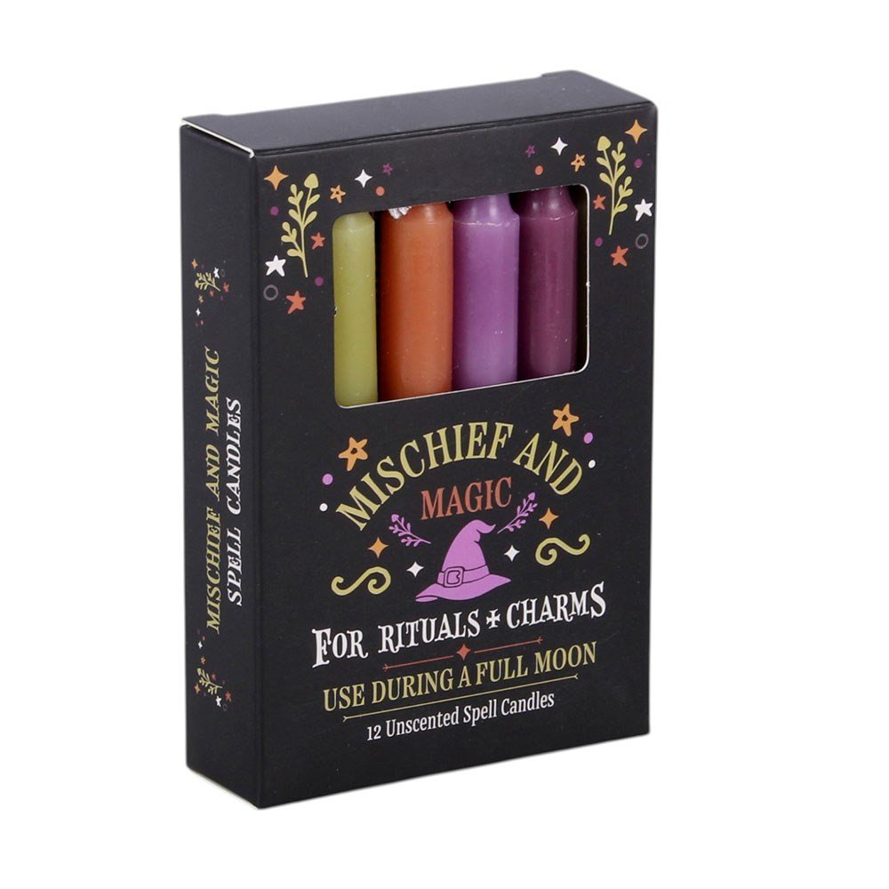 Mischief and Magic Pack of 12 Spell Candles Crystal Wellness