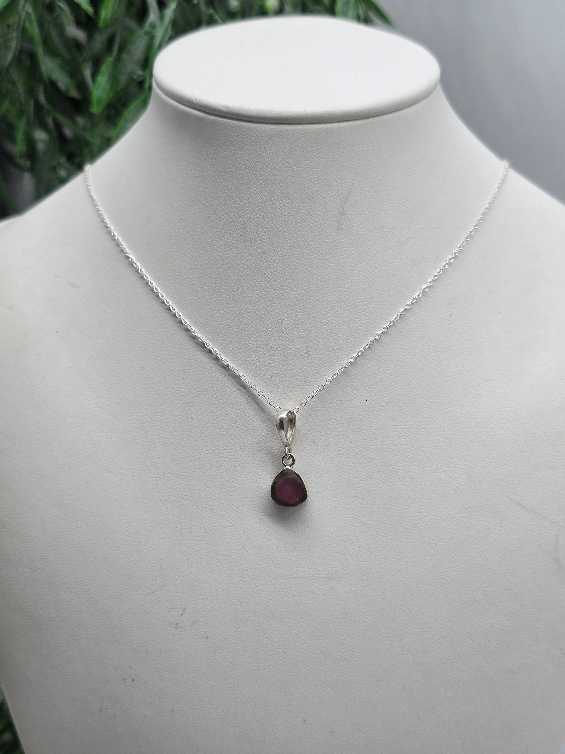 Rare Natural Watermelon Tourmaline 925 Sterling Silver Pendant (Stone of Heart Harmony) Crystal Wellness