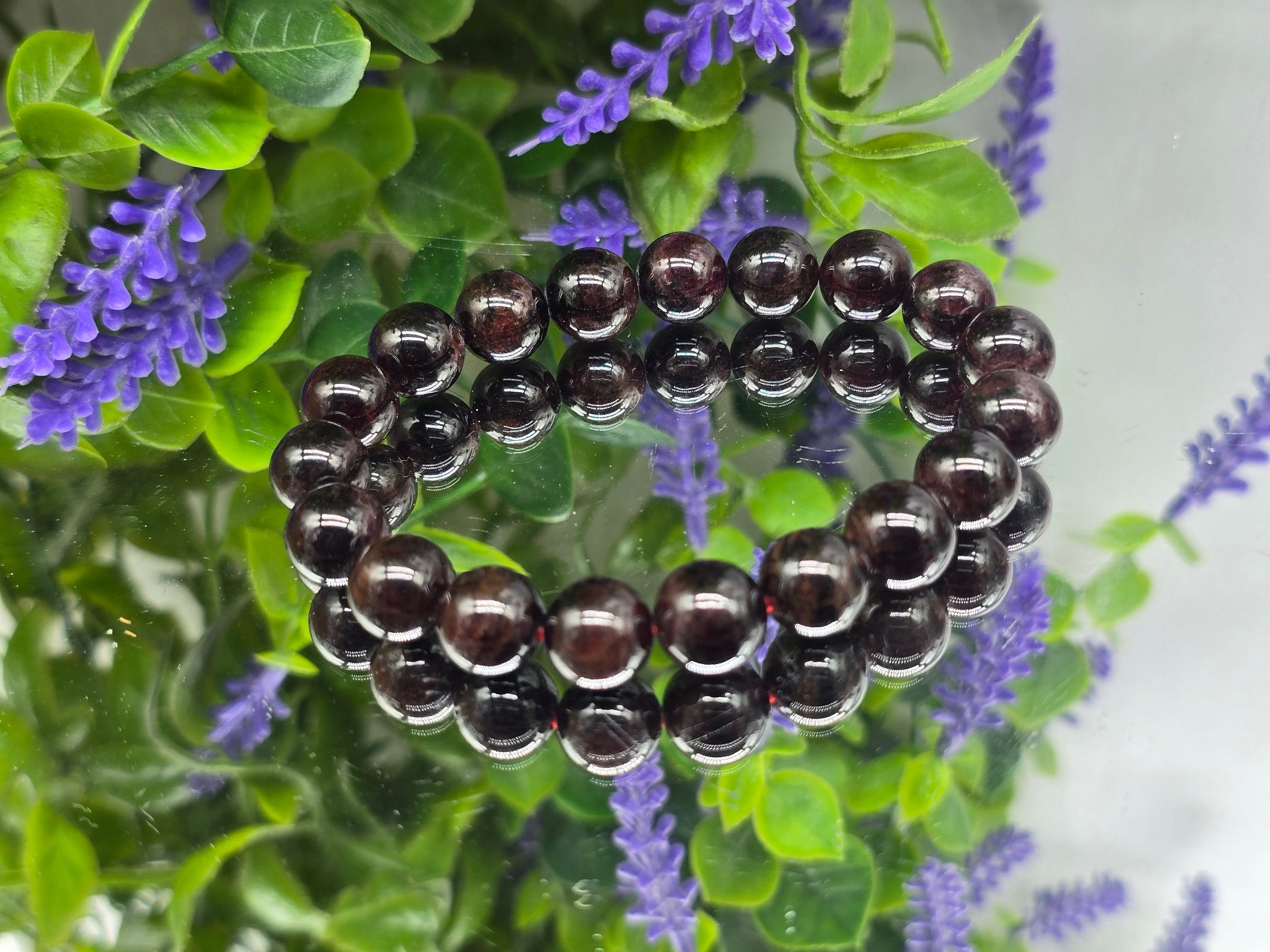 Garnet Bead Bracelet Crystal Wellness