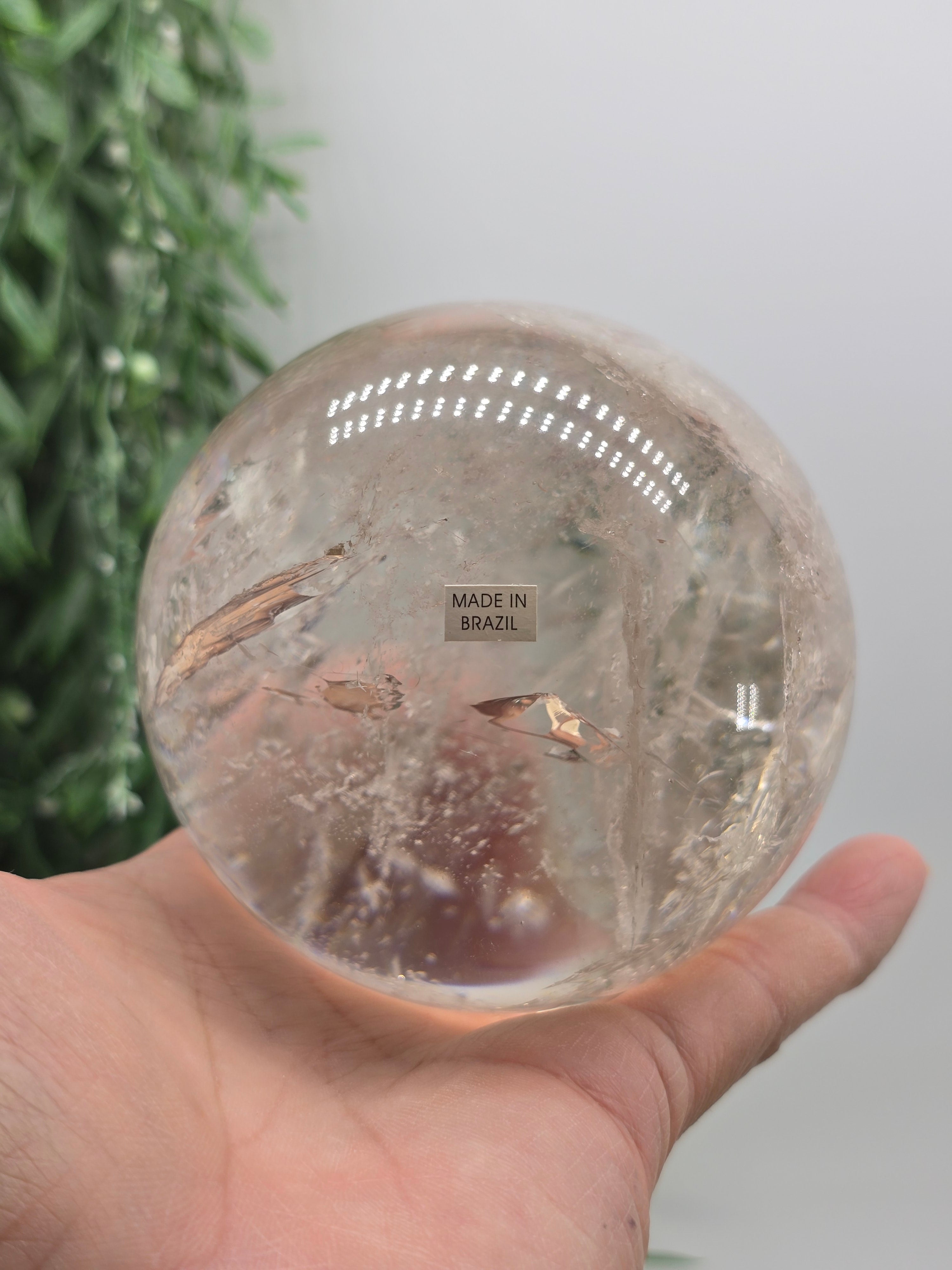 High-Grade Brazilian Clear Quartz Sphere 9.2cm – Master Healer, Amplification & Stone of Power (1.1kg) Crystal Wellness