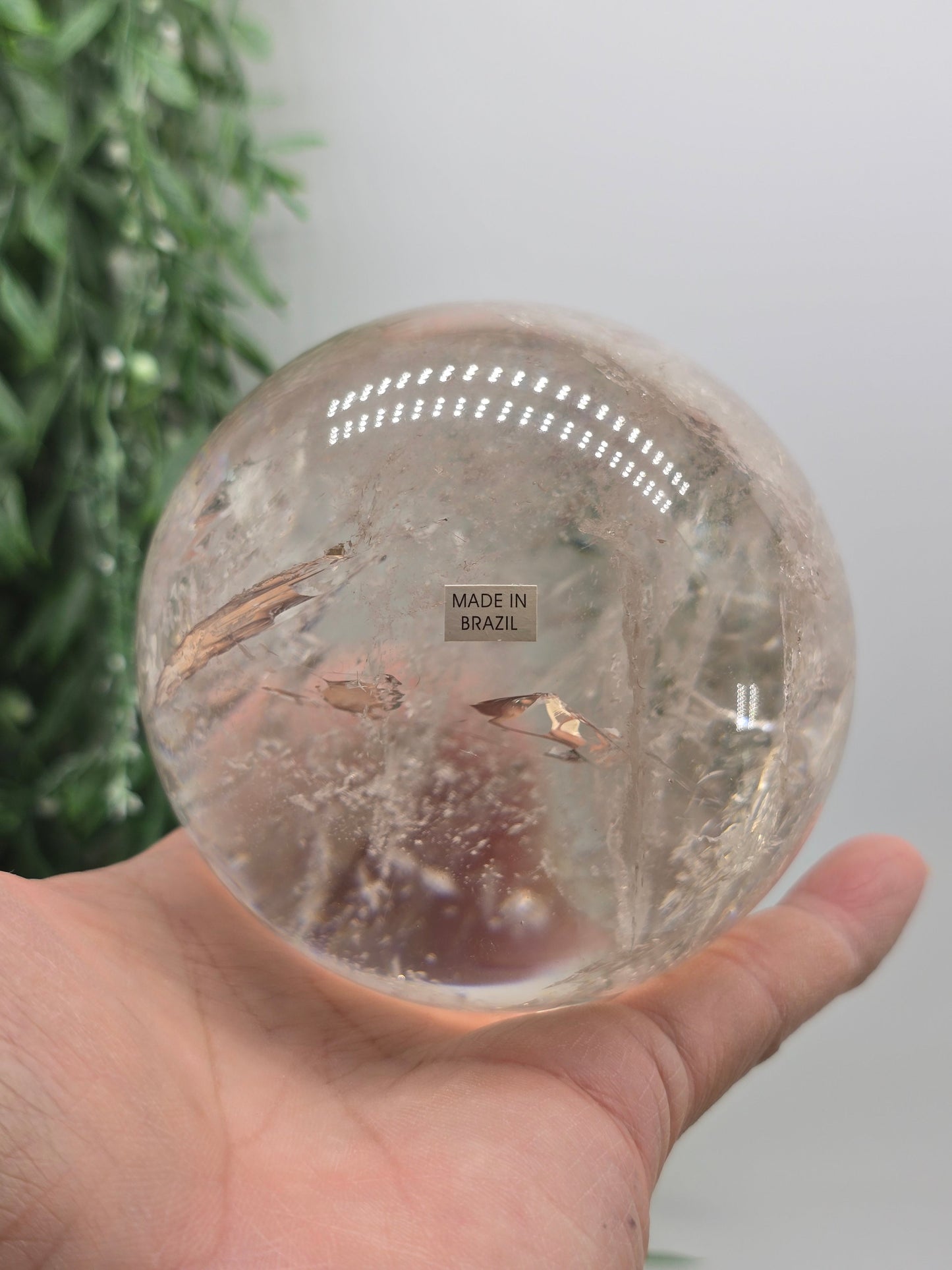 High-Grade Brazilian Clear Quartz Sphere 9.2cm – Master Healer, Amplification & Stone of Power (1.1kg) Crystal Wellness