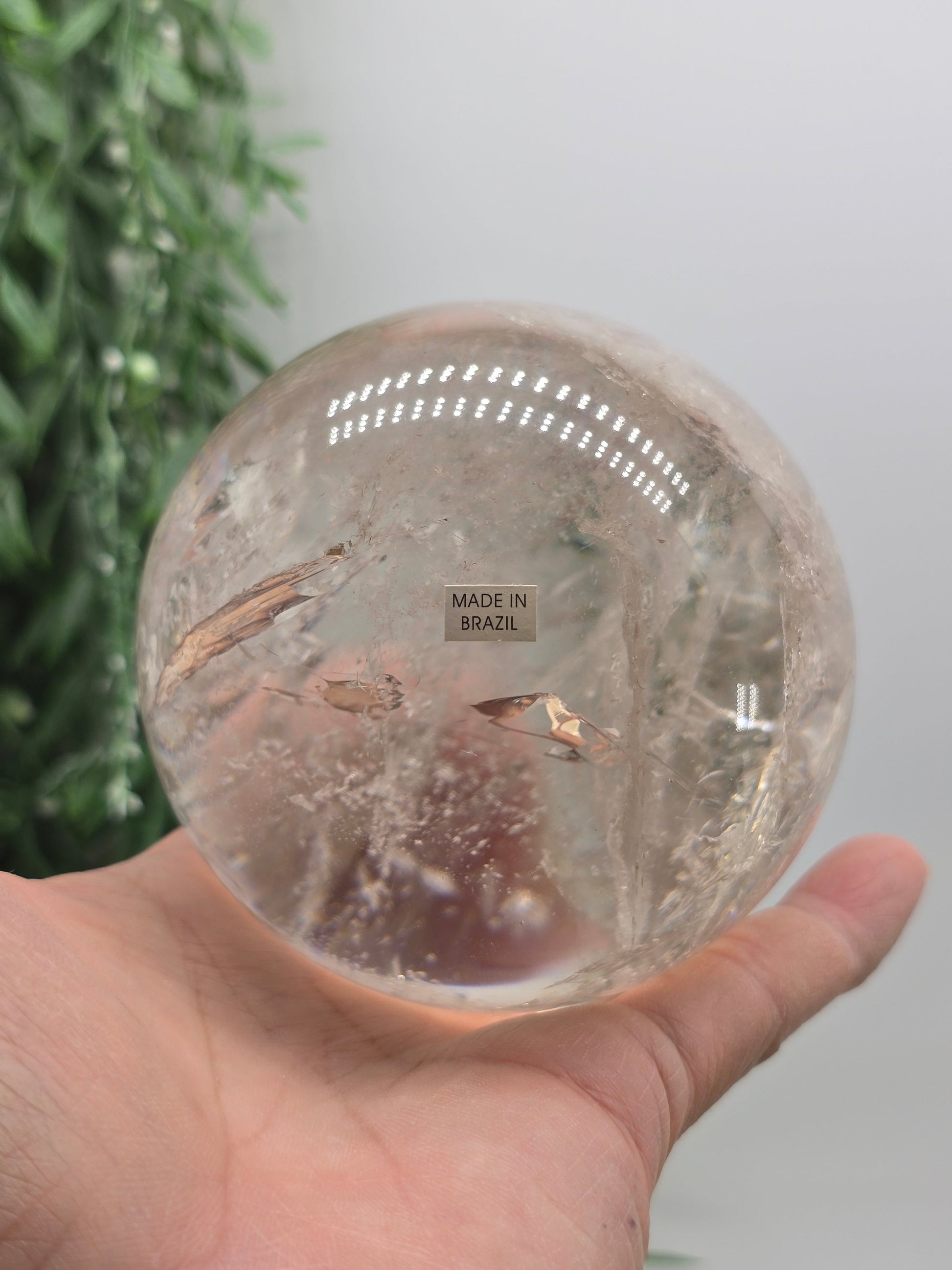 High-Grade Brazilian Clear Quartz Sphere 9.2cm – Master Healer, Amplification & Stone of Power (1.1kg) Crystal Wellness