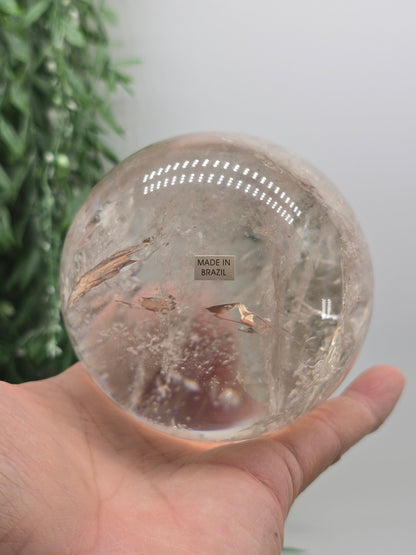 High-Grade Brazilian Clear Quartz Sphere 9.2cm – Master Healer, Amplification & Stone of Power (1.1kg) Crystal Wellness