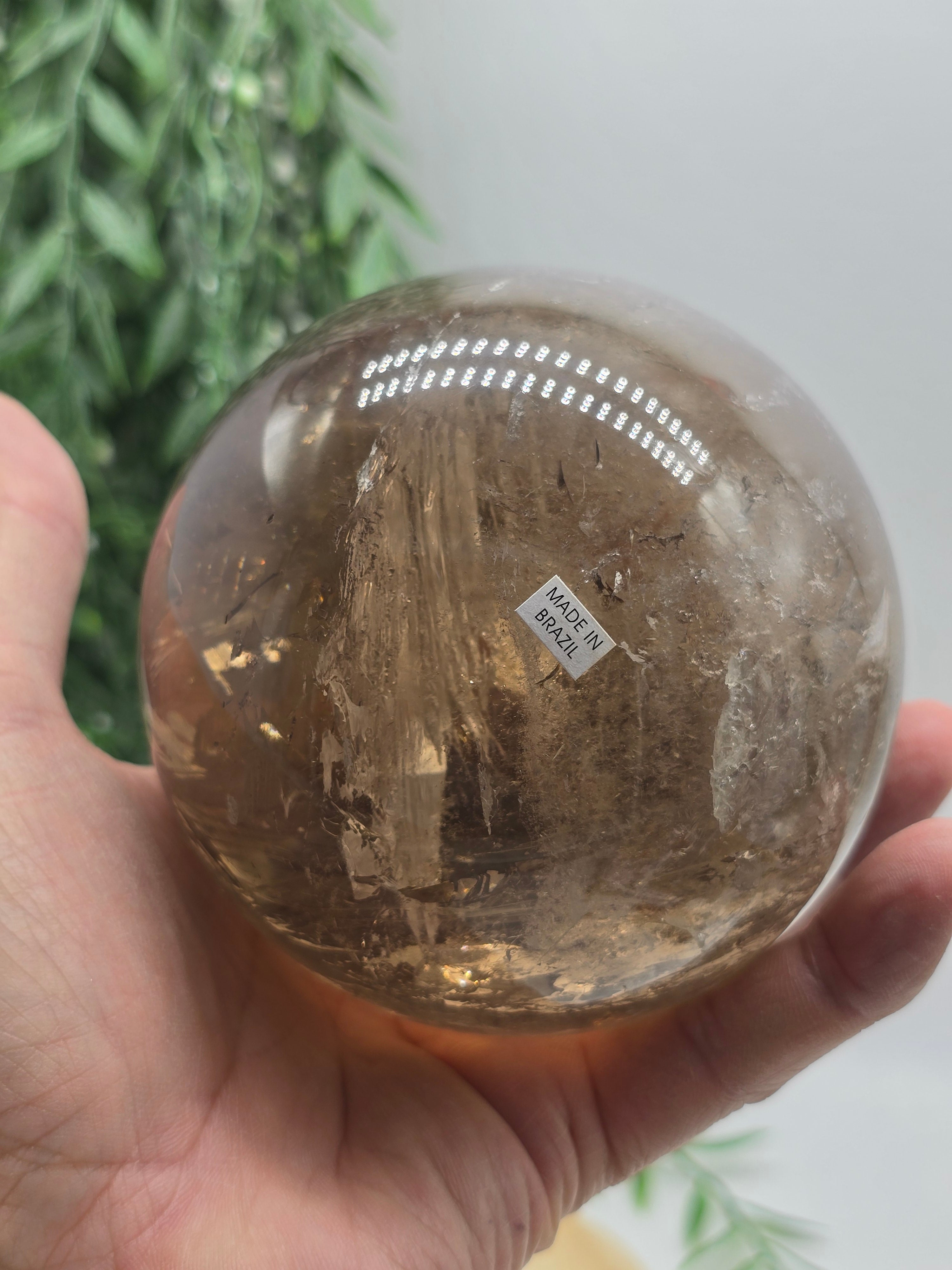 High-Grade Smoky Quartz Sphere 10cm – Stone of Power, Grounding Protection & Energy Detox Crystal (1.55kg) Crystal Wellness