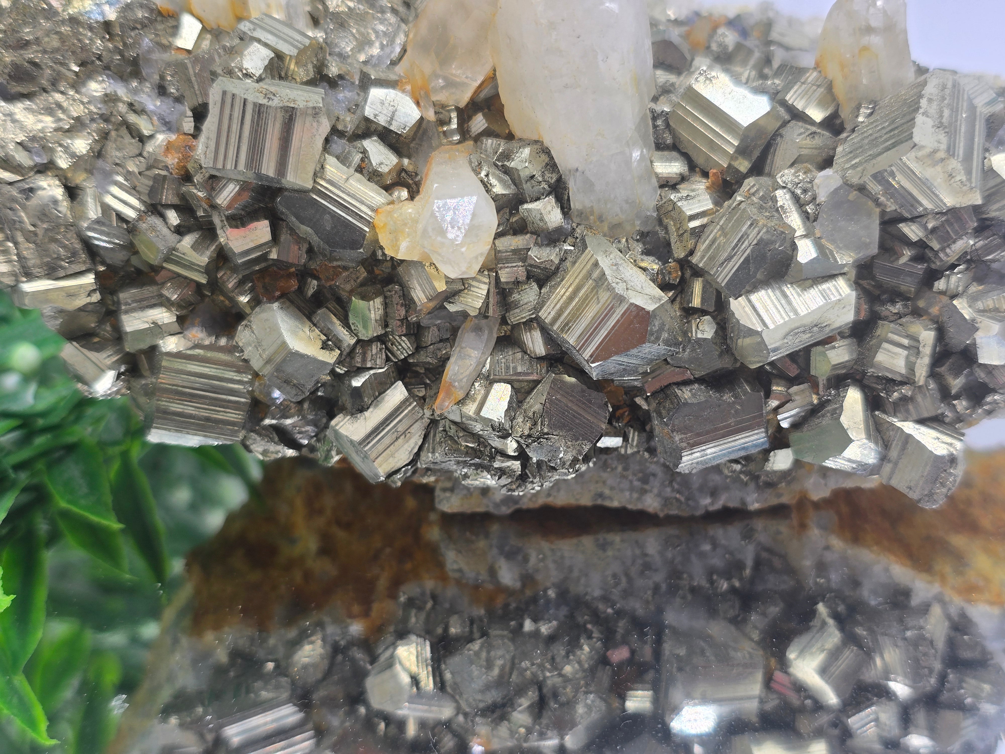 Pyrite with Clear Quartz Point AAA Grade Rare 14x9x8cm 1kg Crystal Wellness