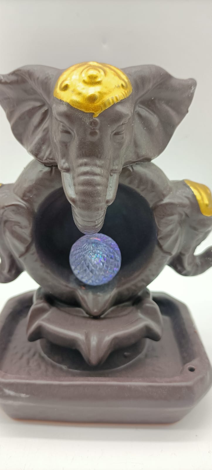 Ganesh Backflow Burner with Colour LED light Crystal Ball