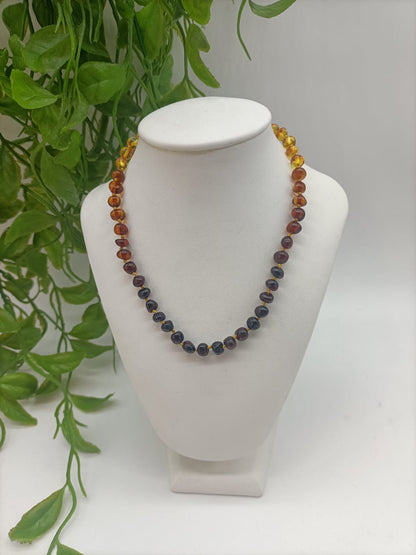 Baroque Rainbow Natural Baby Amber Necklace High Grade

