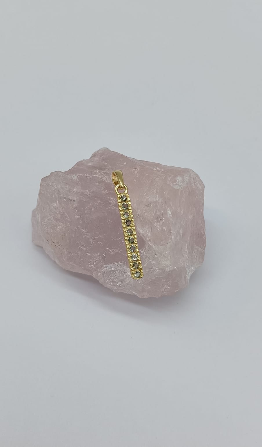 Authentic Moldavite Pendant 18ct Gold Vermeil (Gold Vermeil Chain Included) Crystal Wellness