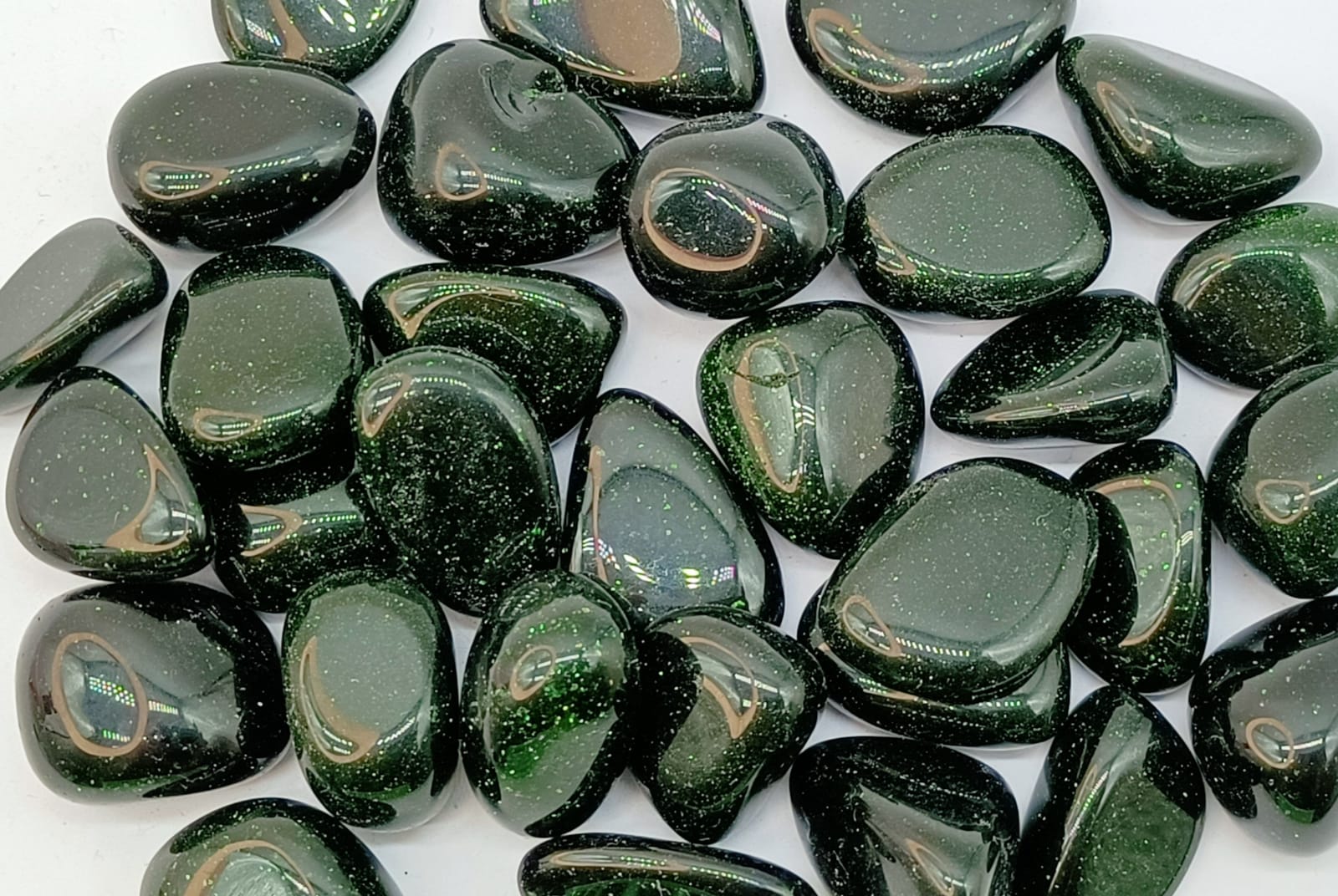 Green Goldstone Tumbled Stone